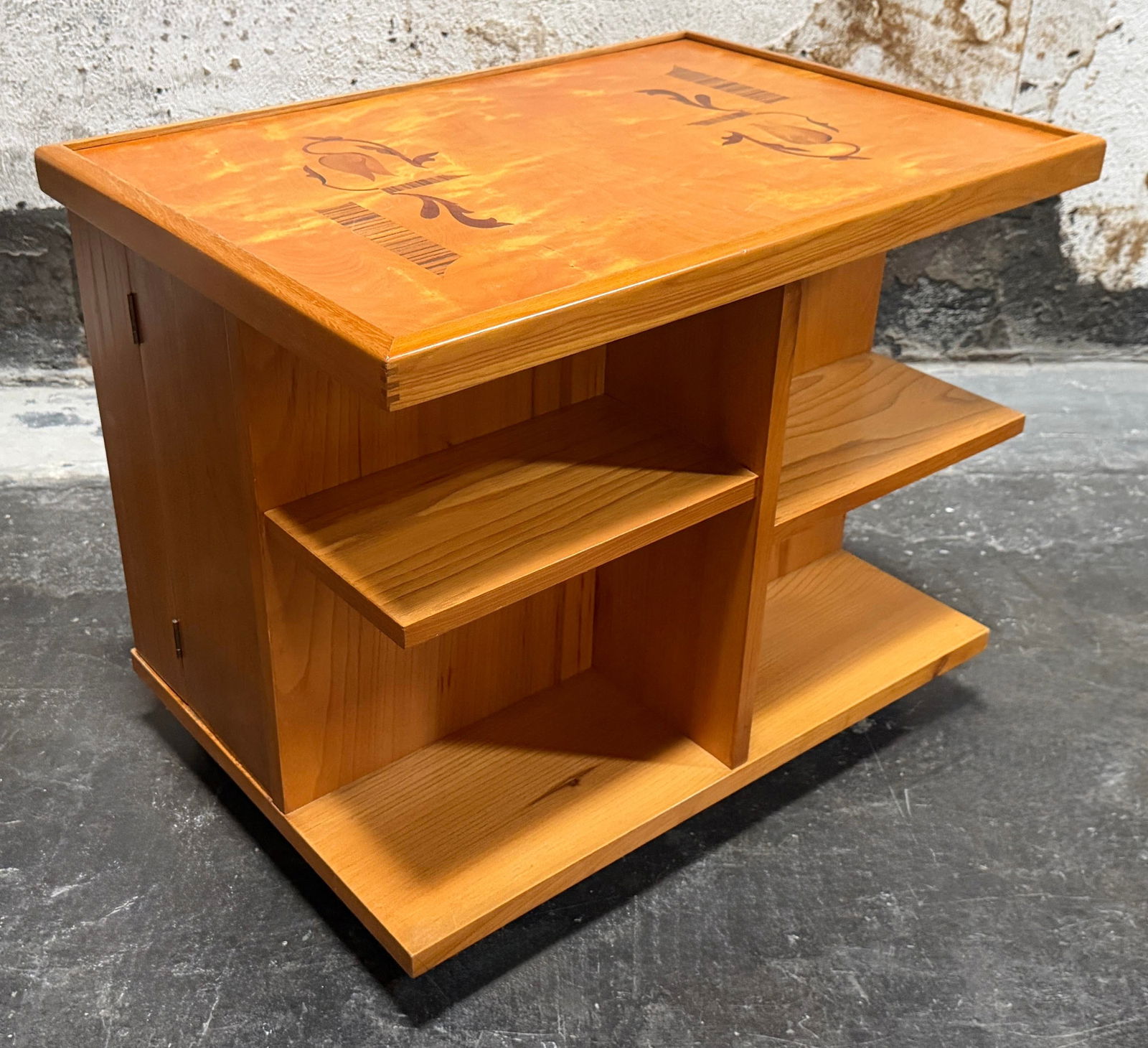 Swedish Grace Art Deco Intarsia Bar Cabinet End Table by Mjölby Intarsia c.1930 - 2