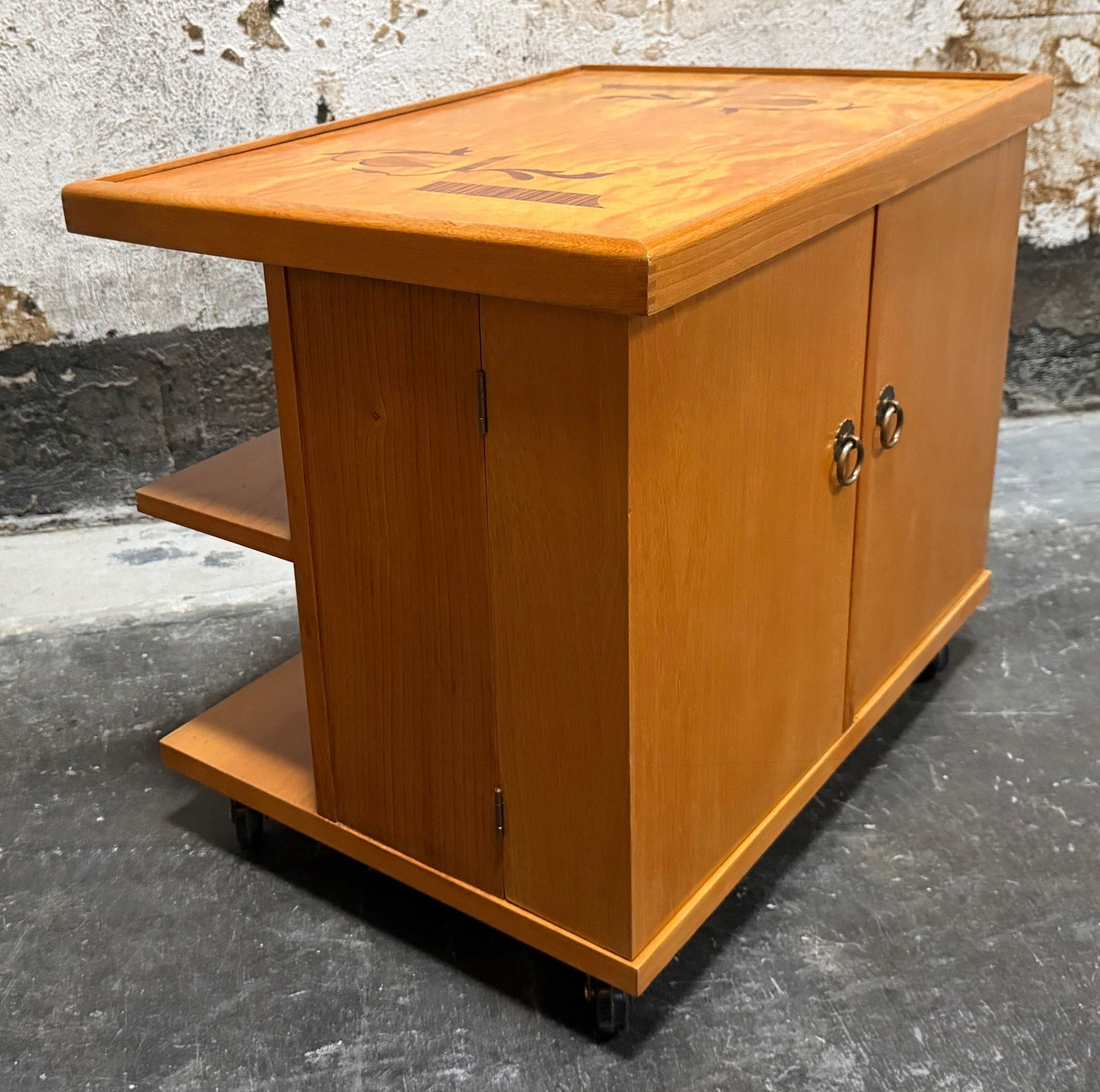 Swedish Grace Art Deco Intarsia Bar Cabinet End Table by Mjölby Intarsia c.1930 - 3