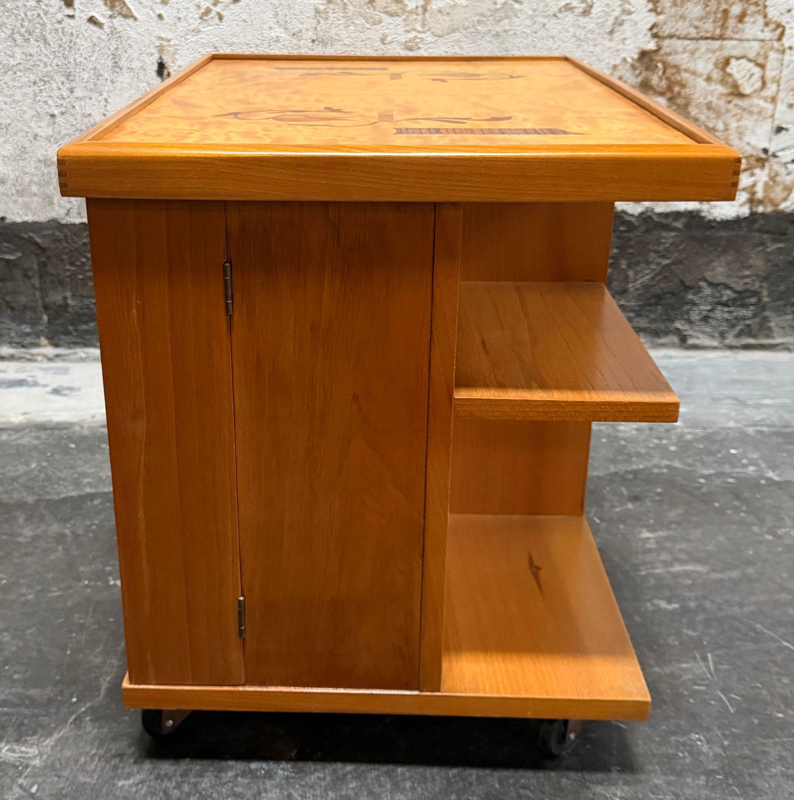 Swedish Grace Art Deco Intarsia Bar Cabinet End Table by Mjölby Intarsia c.1930 - 6