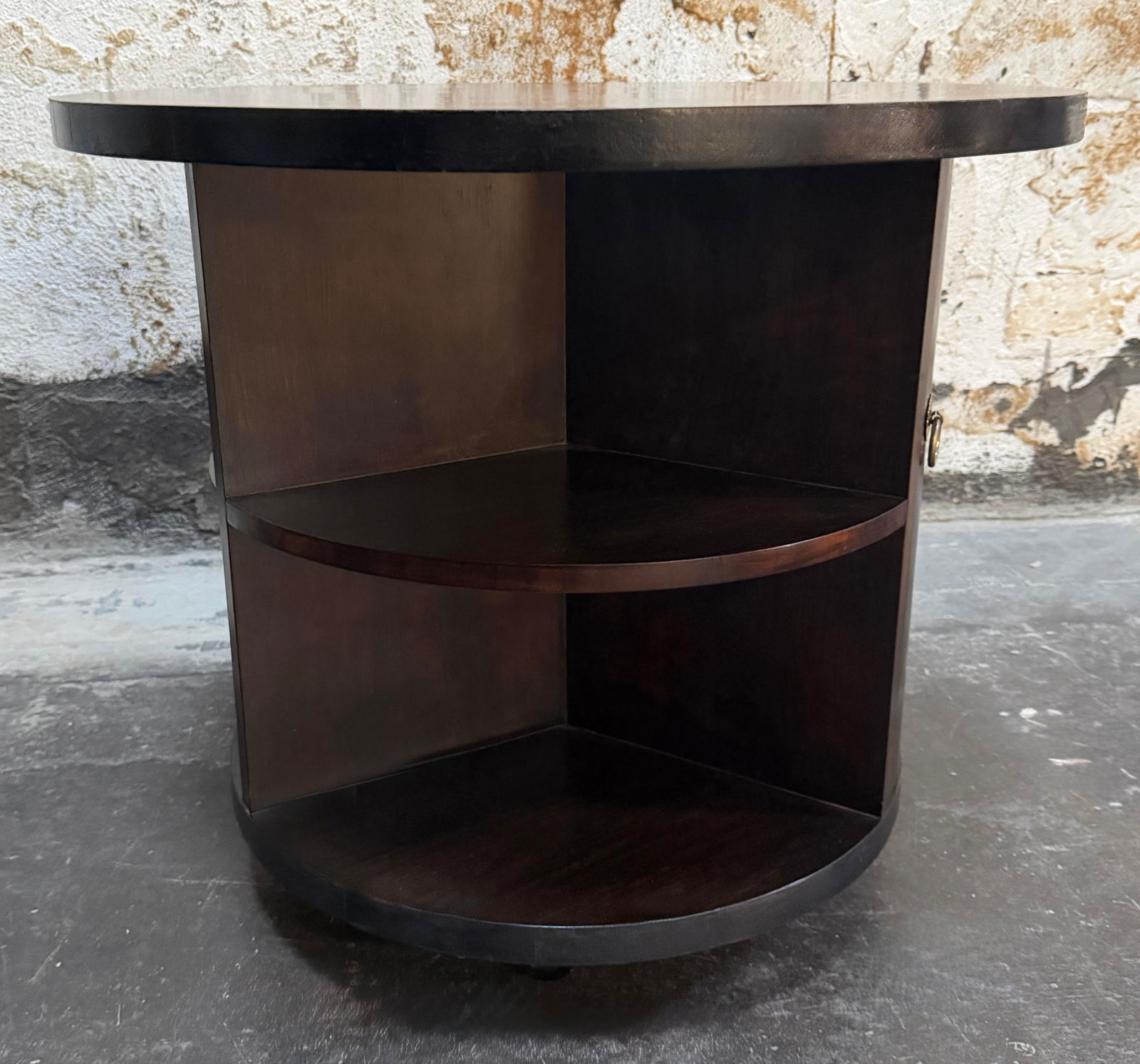Swedish Grace Art Deco Round Rökbord Bar Cabinet / End Table by SMF Bodafors c.1930 - 5