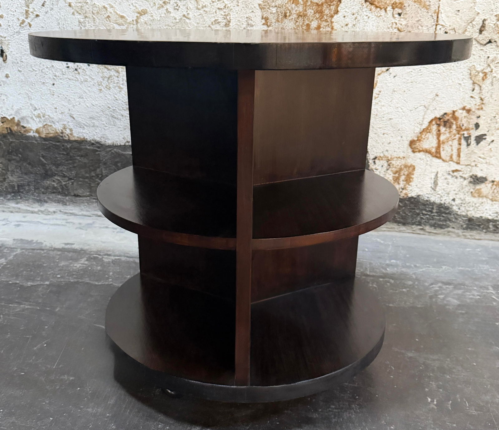 Swedish Grace Art Deco Round Rökbord Bar Cabinet / End Table by SMF Bodafors c.1930 - 6