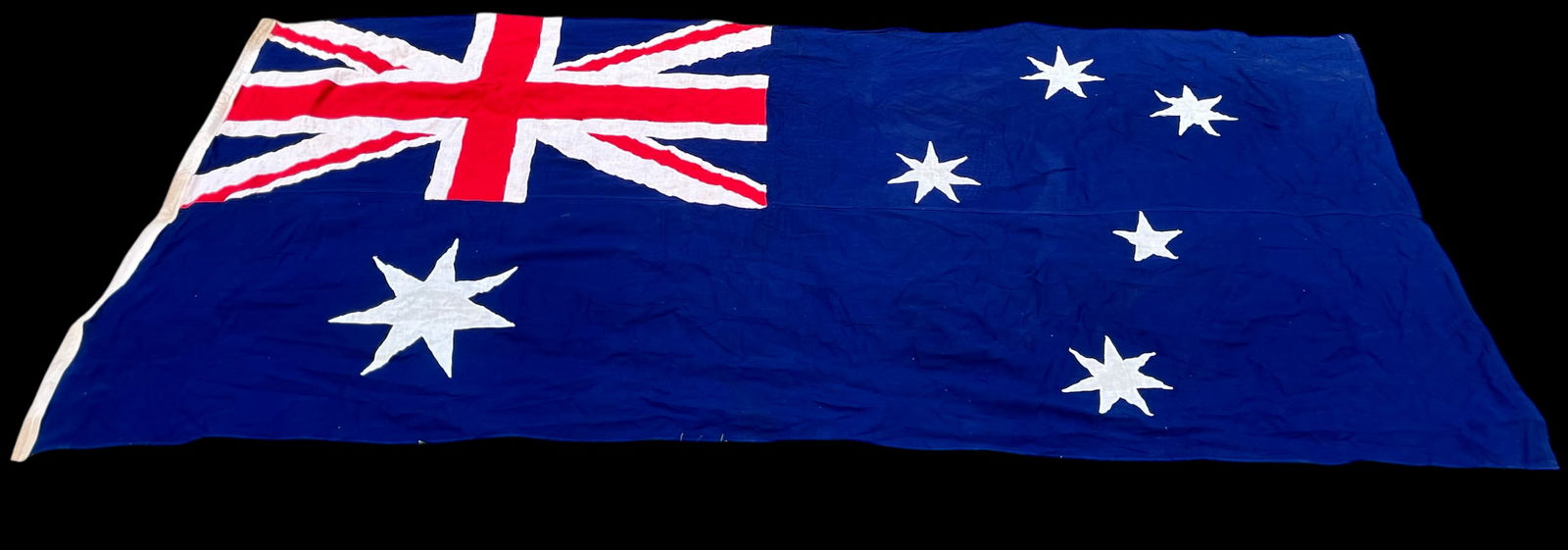 Hand-Sewn Oversized Australia Flag – 115" X 54" – Early 20th Century Textile Maritime or - 2