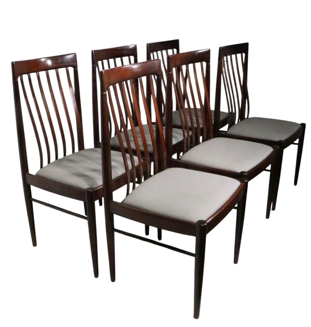 Set of Six Mid Century Danish Modern Dining Chairs by H. W. Klein for Bramin Mobler - 5