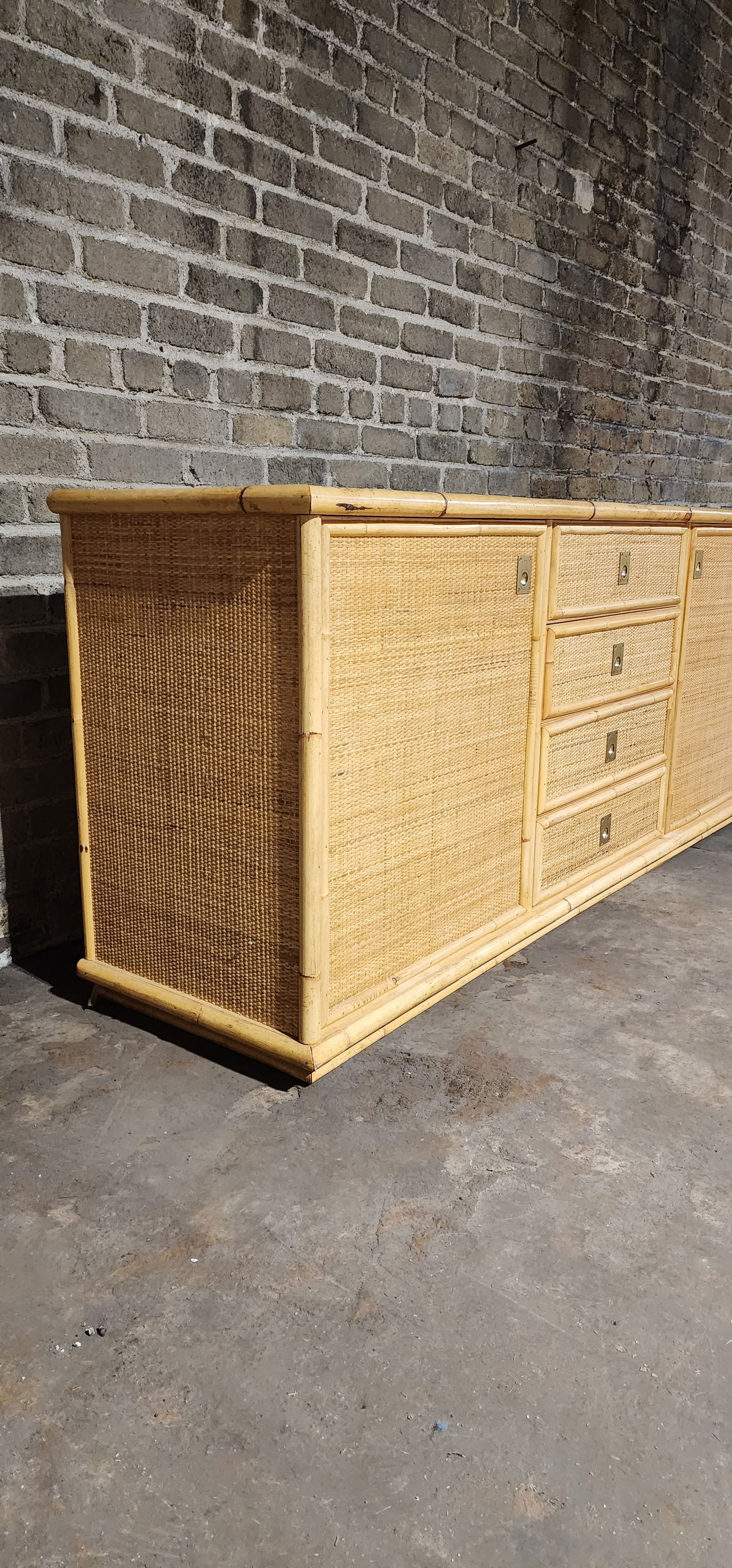 Dal Vera Credenza, Bamboo & Rattan, Made in Italy, 1970s - 5