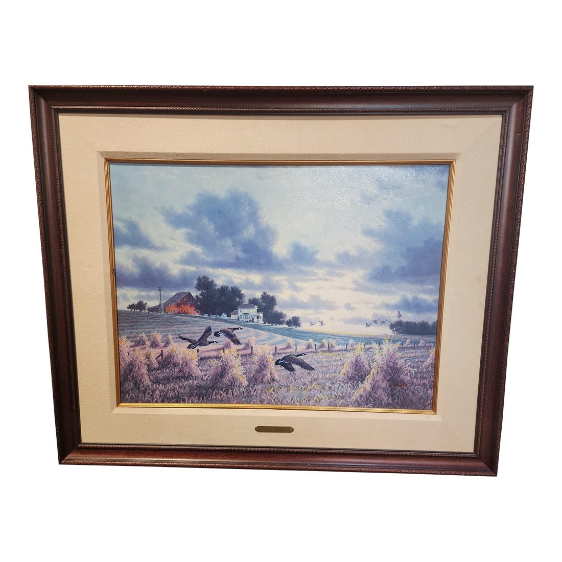 1990s Randy Van Beek Original Oil Painting "Autumn Solitude".: One of The Pacific Northwest's Greatest artists, this beautiful painting depicts a peaceful farm scene. Painting measures 18x24. With frame it is 27x33. Condition: Alterations: Original Condition