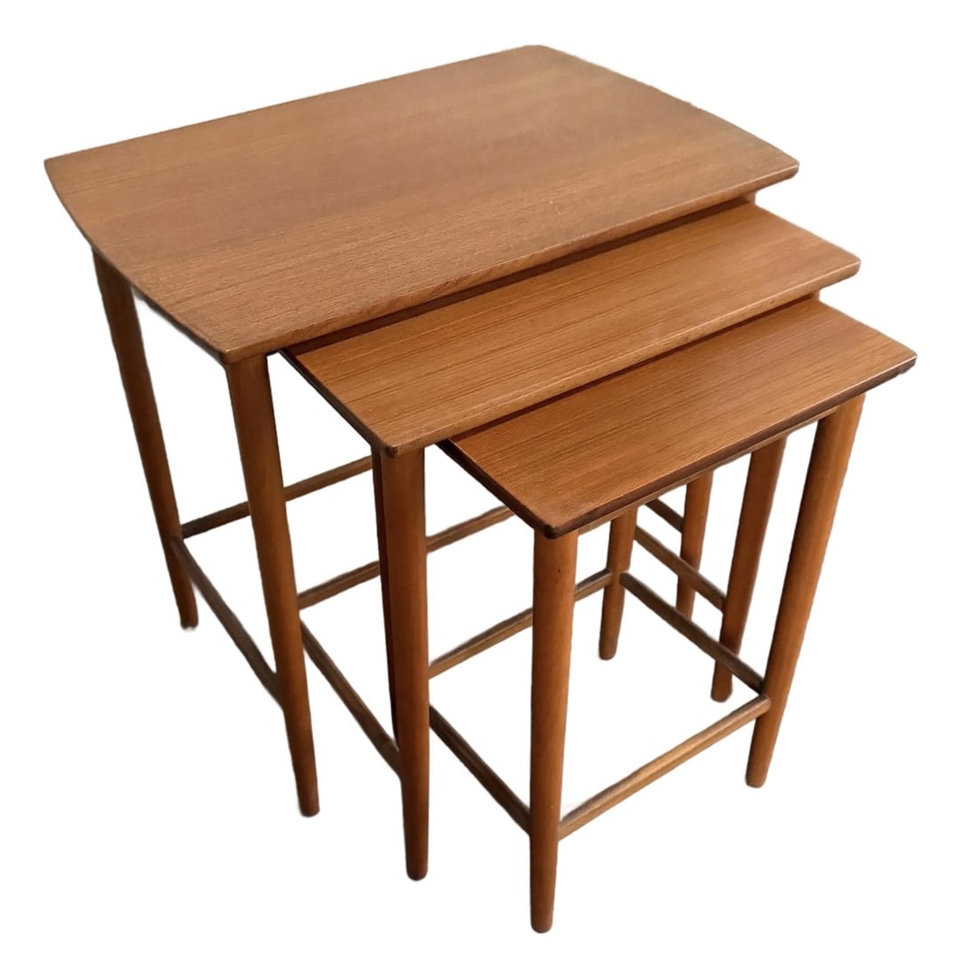 Set of 3 Mid-Century Modern Teak Nesting End Tables by Seffle Möbelfabrik C. 1950s (1 of 8)