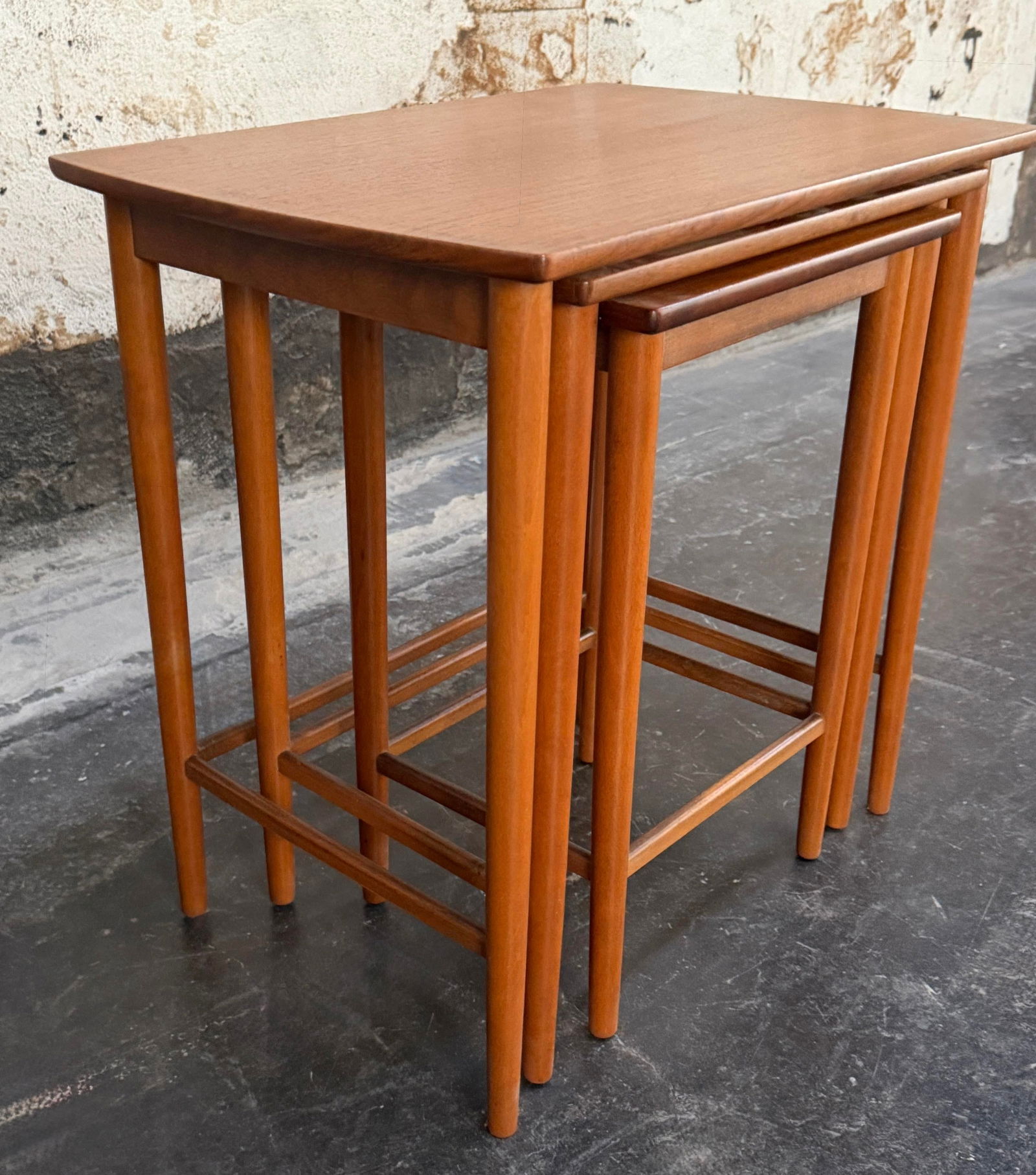 Set of 3 Mid-Century Modern Teak Nesting End Tables by Seffle Möbelfabrik C. 1950s - 2