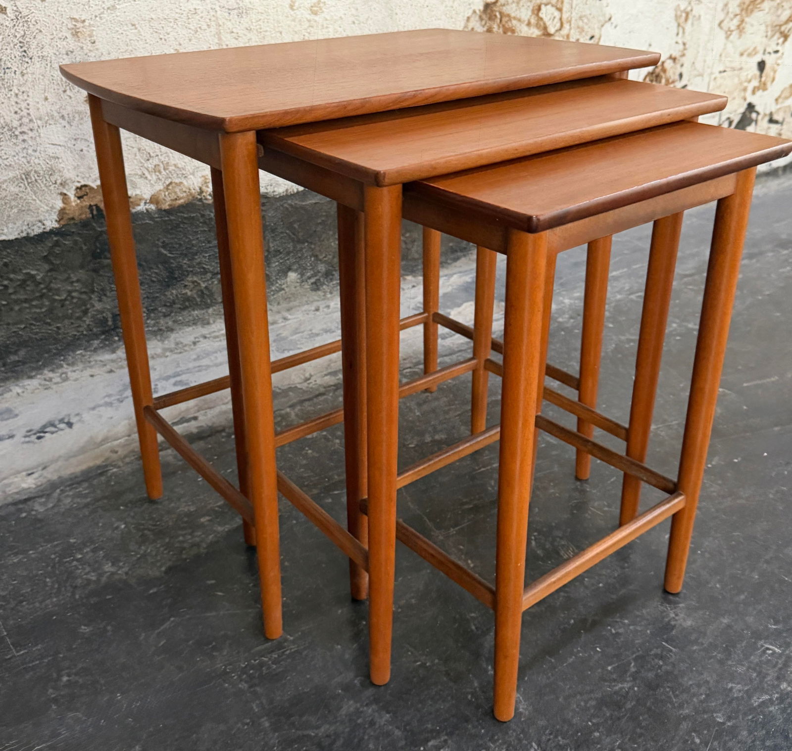 Set of 3 Mid-Century Modern Teak Nesting End Tables by Seffle Möbelfabrik C. 1950s - 3