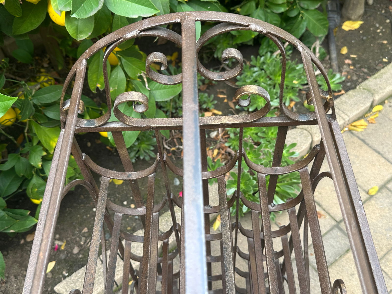Spanish Revival Vintage Wrought Iron"Cage Shape"Wine Rack - 12