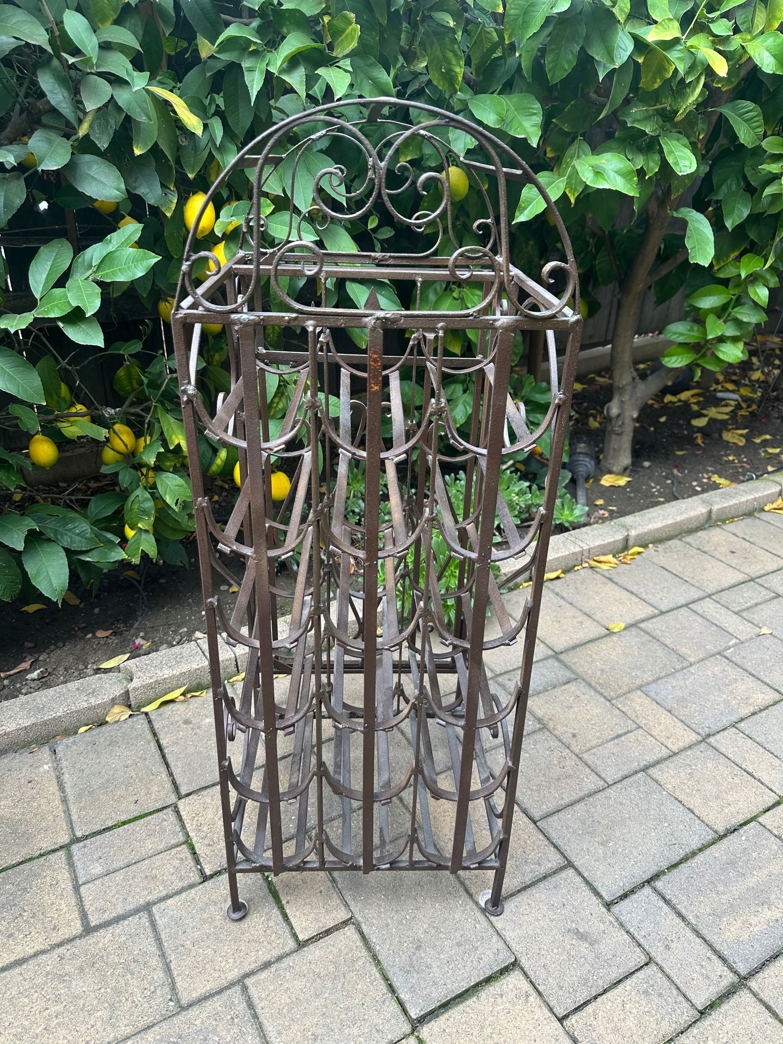 Spanish Revival Vintage Wrought Iron"Cage Shape"Wine Rack - 13