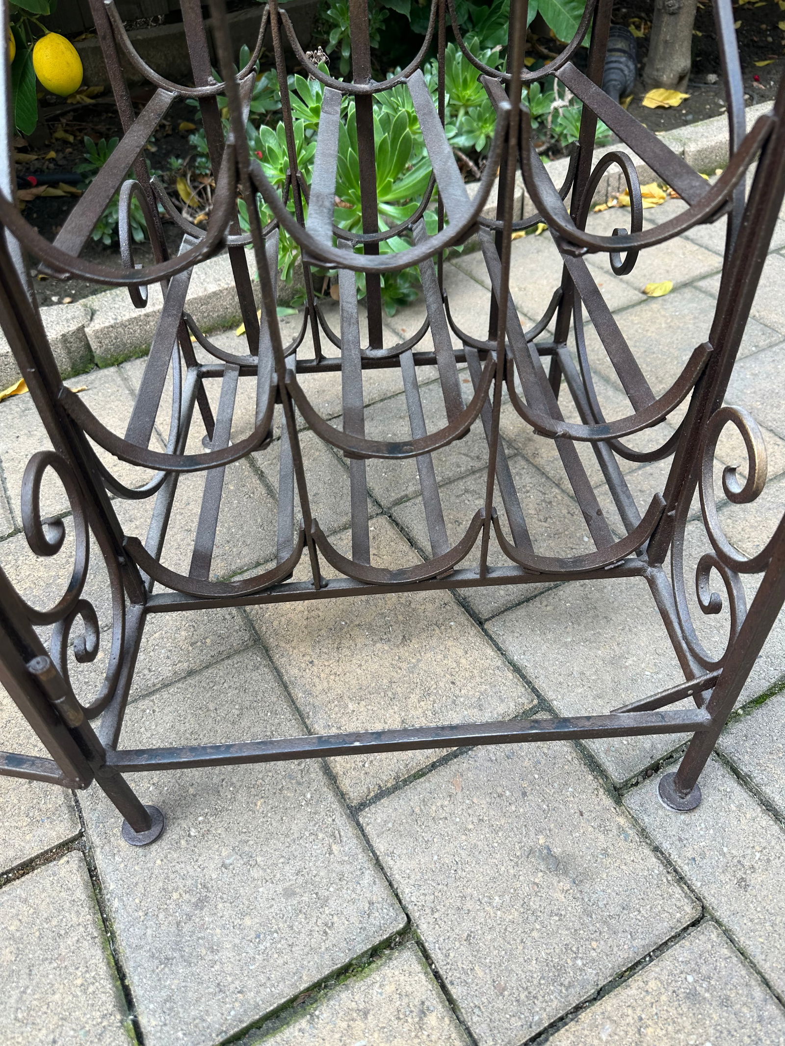 Spanish Revival Vintage Wrought Iron"Cage Shape"Wine Rack - 15