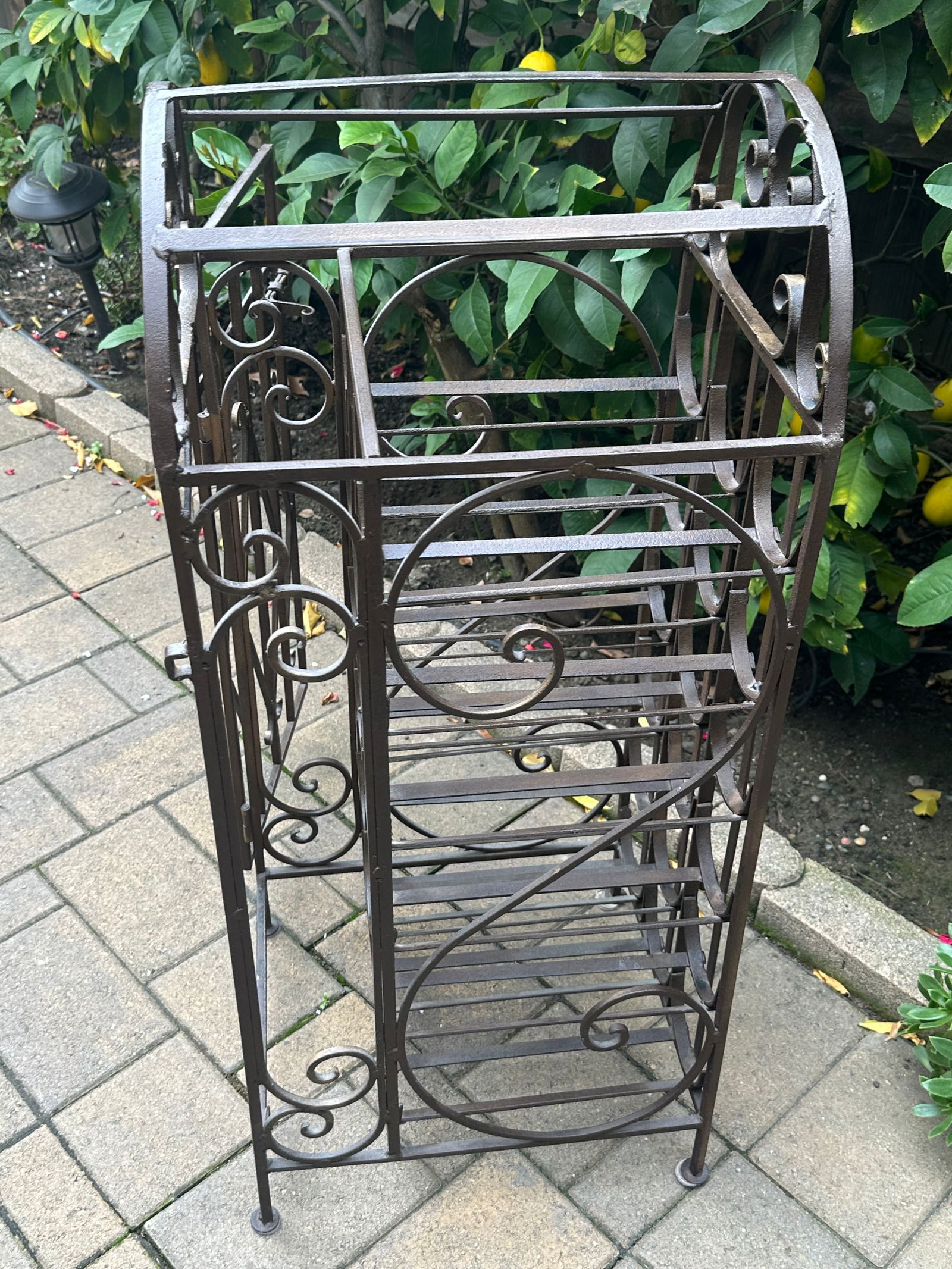 Spanish Revival Vintage Wrought Iron"Cage Shape"Wine Rack - 5