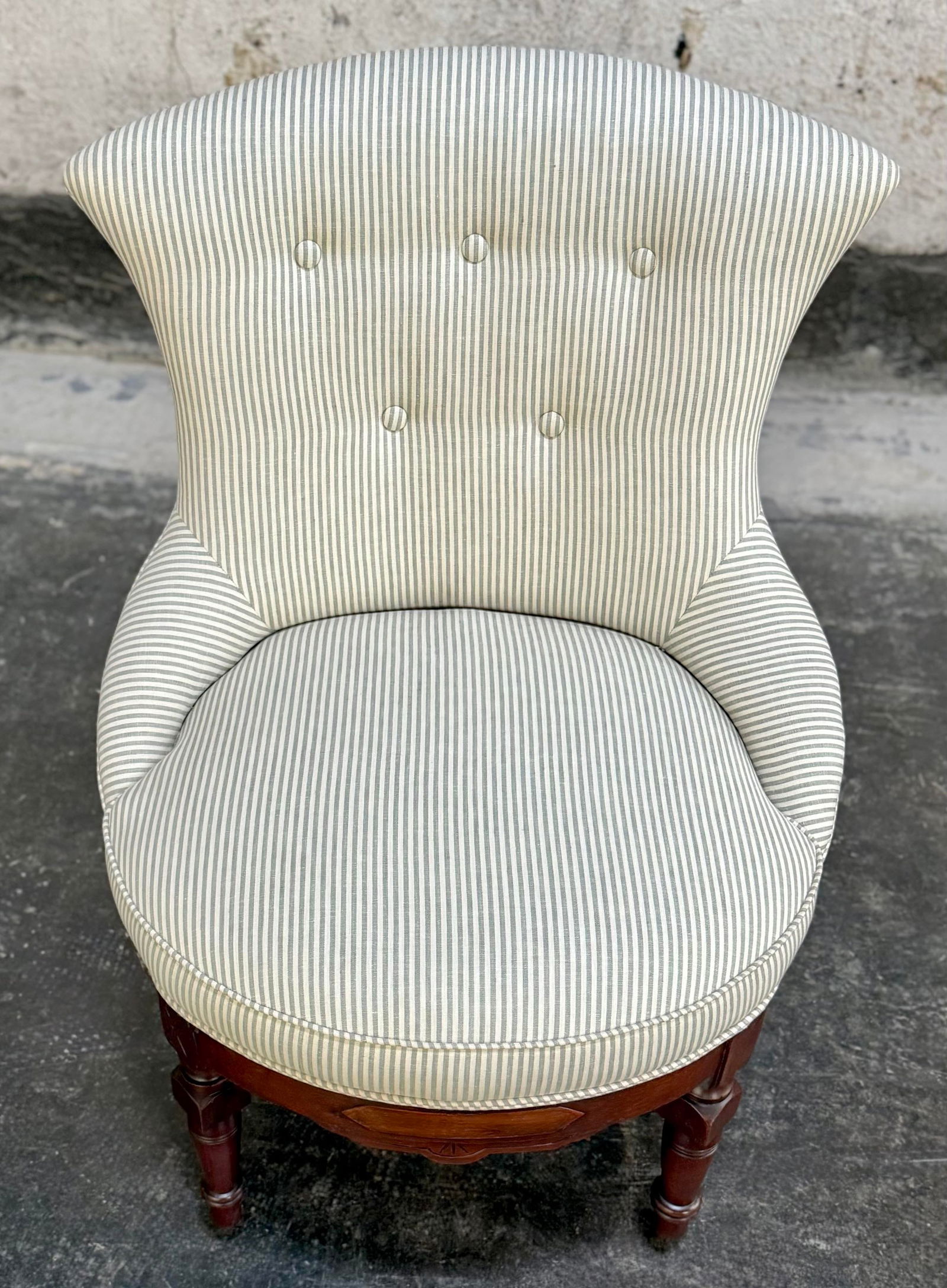 Swedish Rococo Revival Victorian Slipper "Emma" Chair C. 1880 - Fully Restored - 6