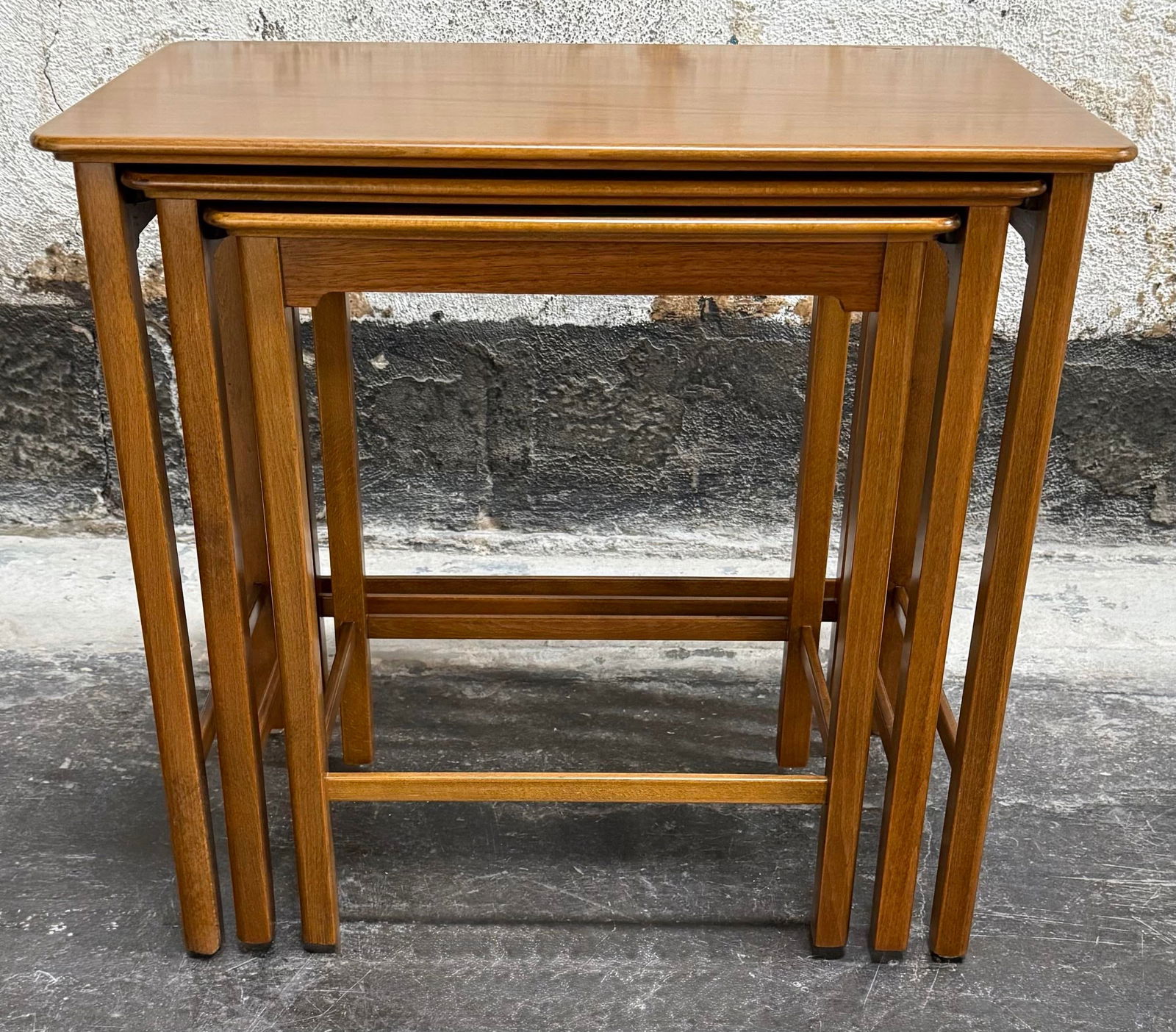 Set of Three Swedish Modern Brown Teak Nesting End Tables C. 1960 - 2