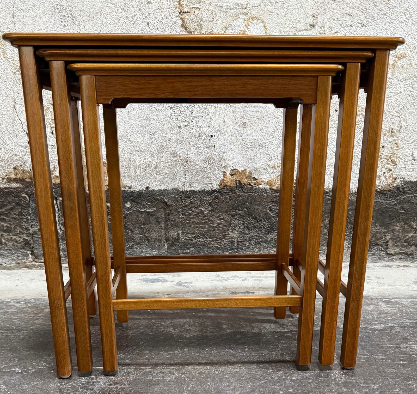 Set of Three Swedish Modern Brown Teak Nesting End Tables C. 1960 - 3