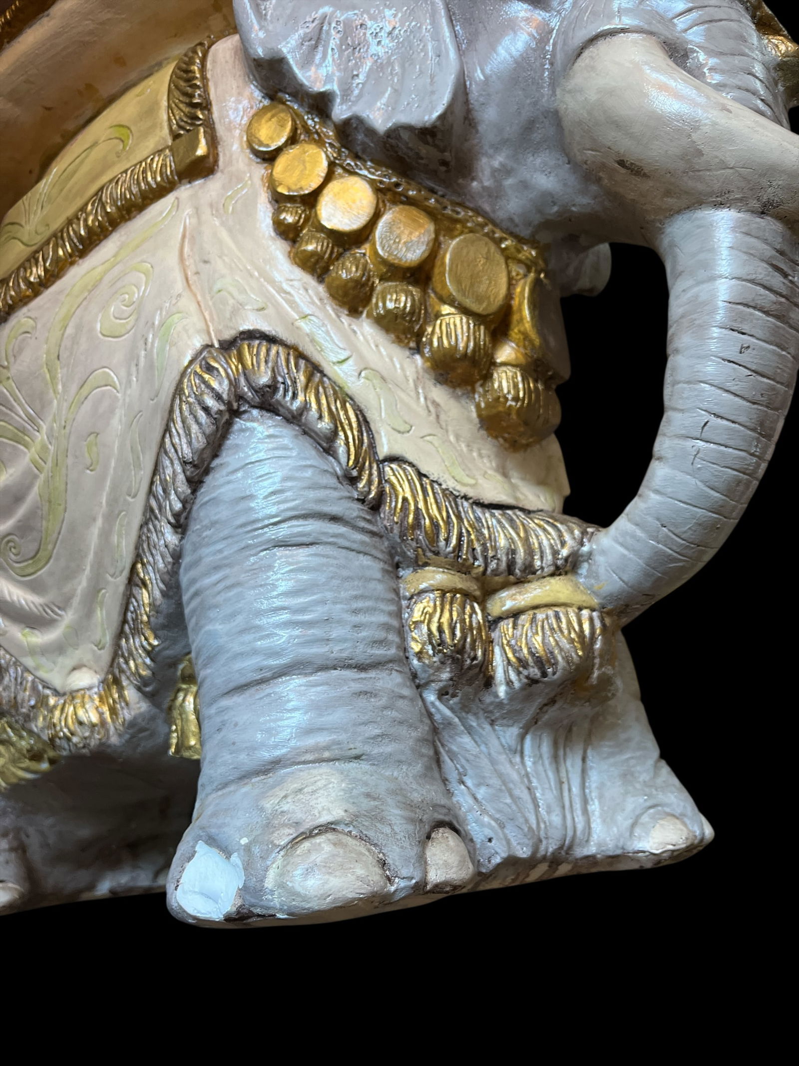 Vintage Hand-Painted Elephant Garden Stool / Side Table - 11