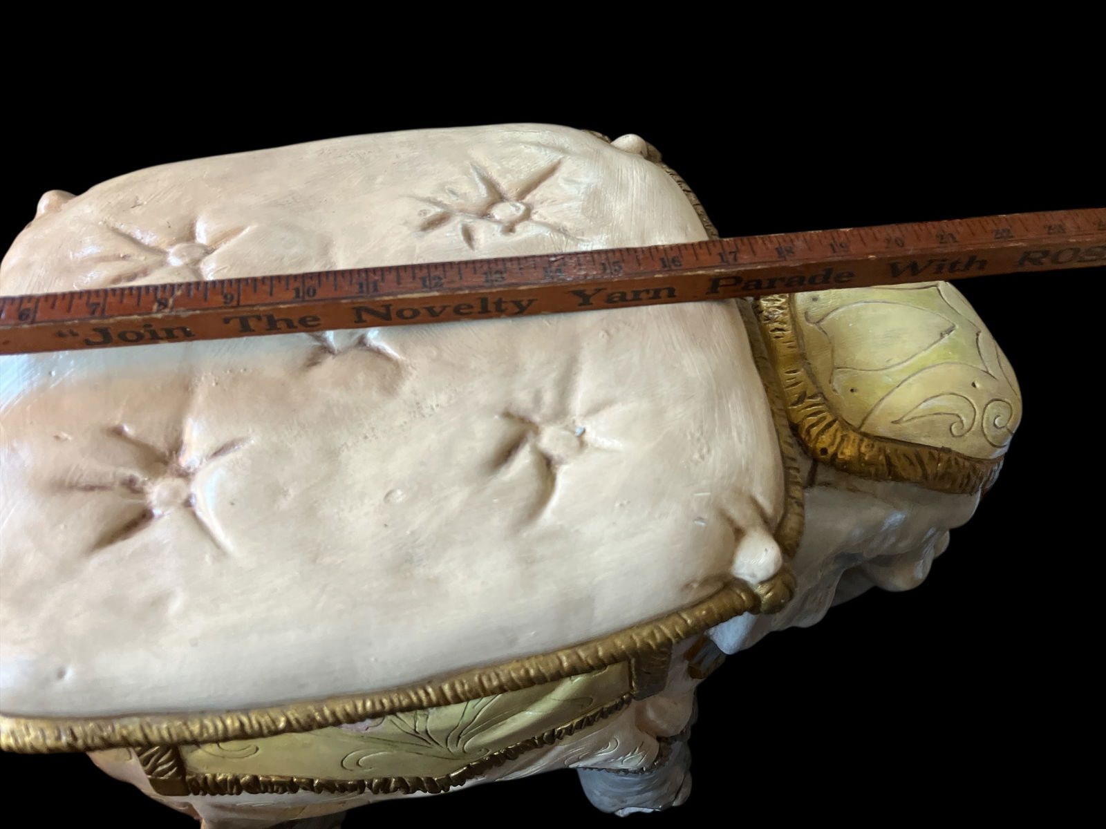 Vintage Hand-Painted Elephant Garden Stool / Side Table - 12