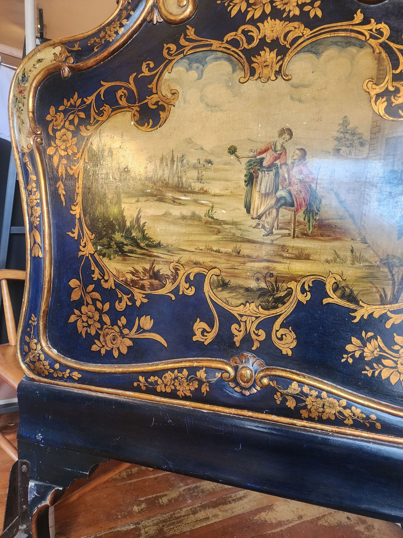 Incredible Pair of 19th Century Hand Painted Twin Beds. - 12