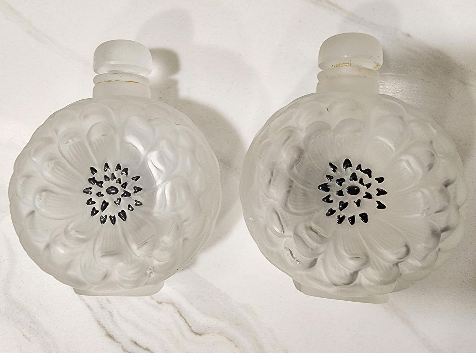 1900s 2 Lalique Dahlia Perfume Bottles - 3