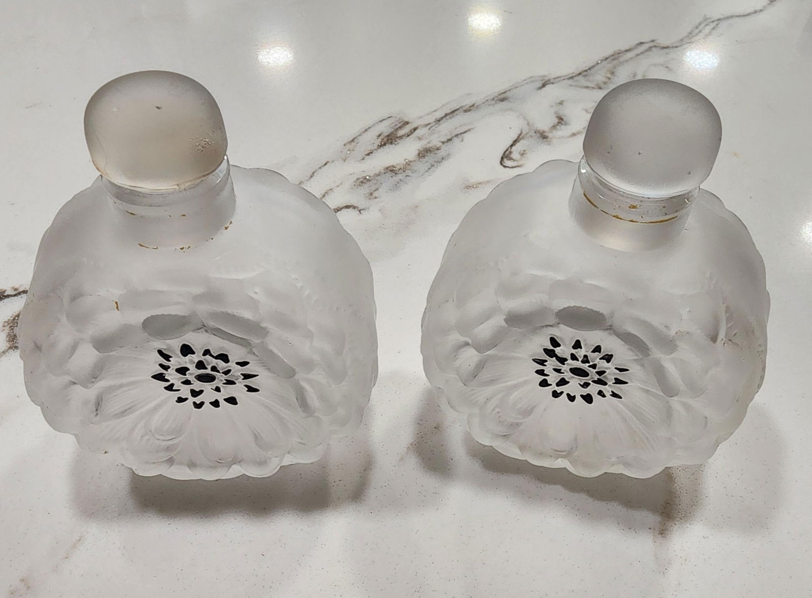 1900s 2 Lalique Dahlia Perfume Bottles - 5