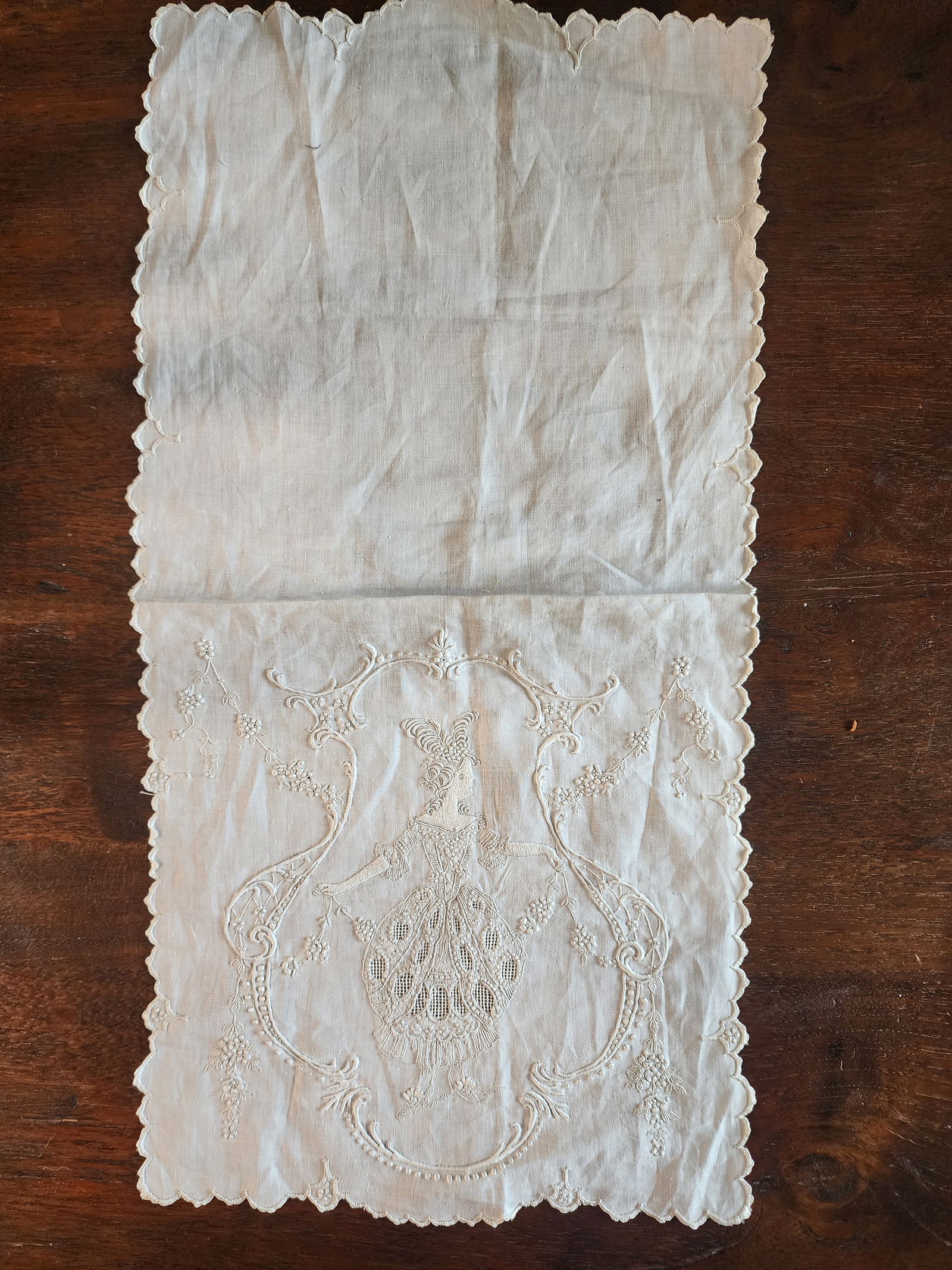 Exquisite Antique Embroidered Handkerchief - 12