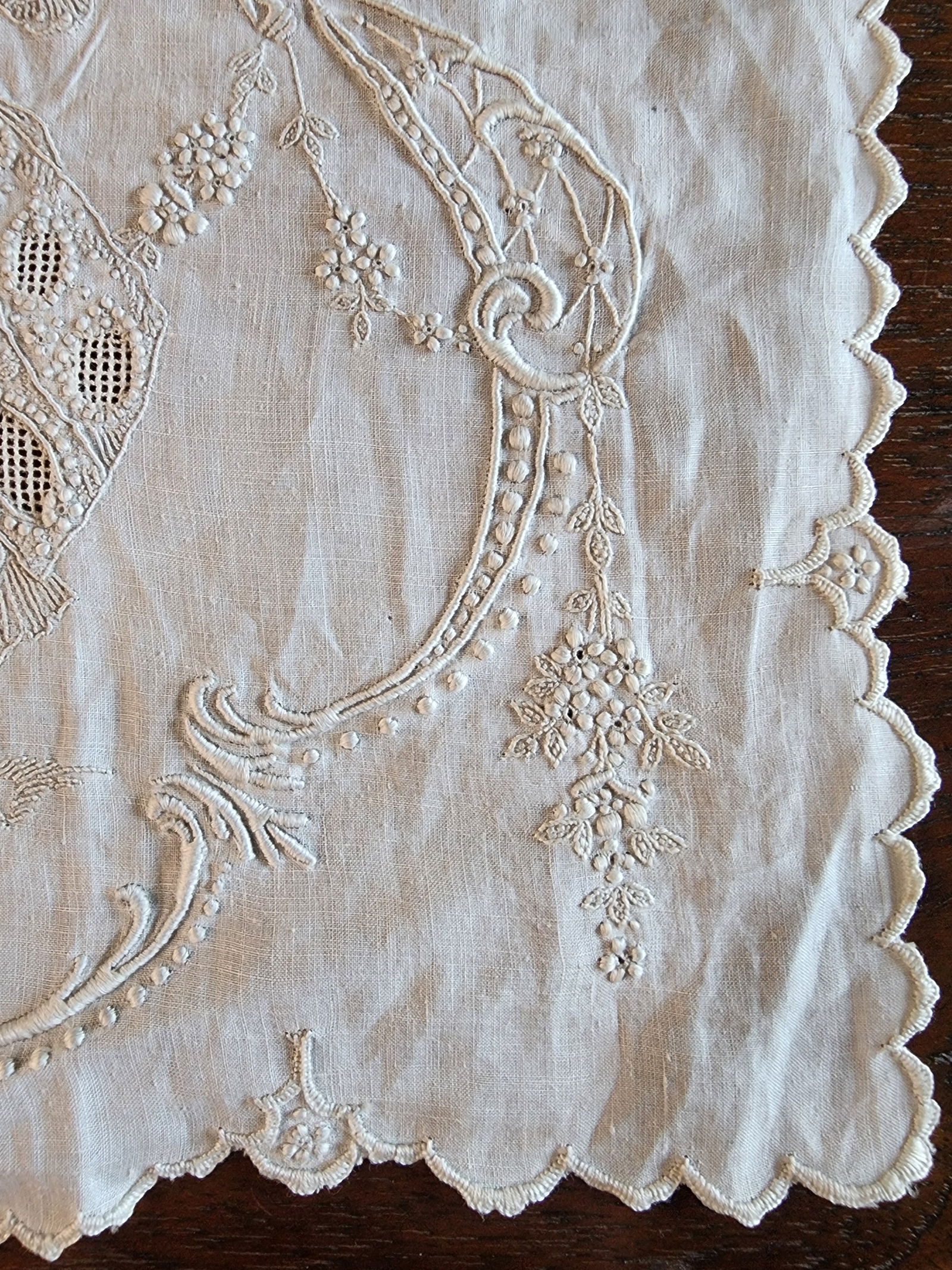 Exquisite Antique Embroidered Handkerchief - 13