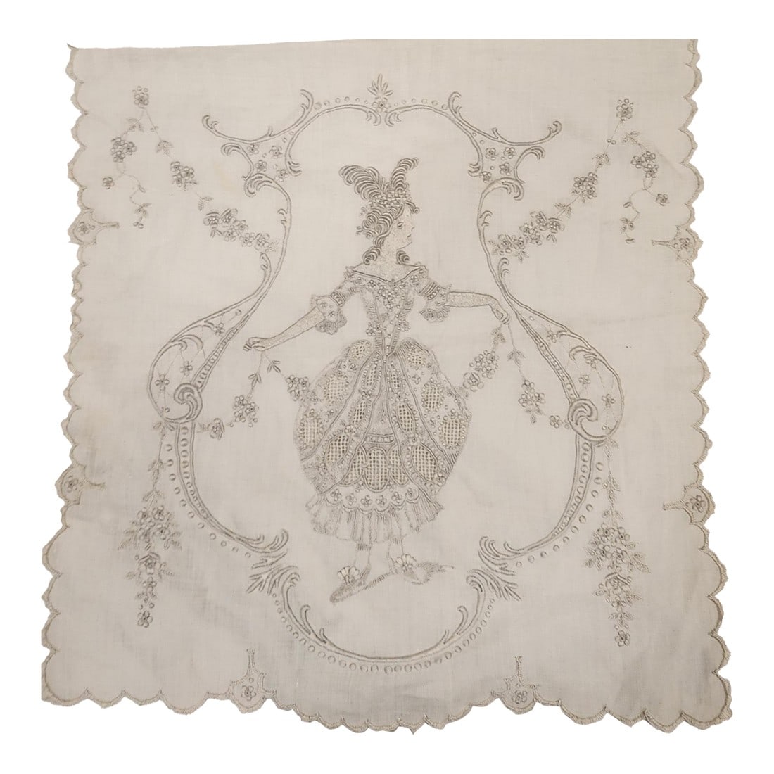 Exquisite Antique Embroidered Handkerchief: A must have for collectors, this is the most beautiful and finely done handkerchief I've seen. Condition: Alterations: Original Condition Unaltered Imperfections: Some Imperfections Condition