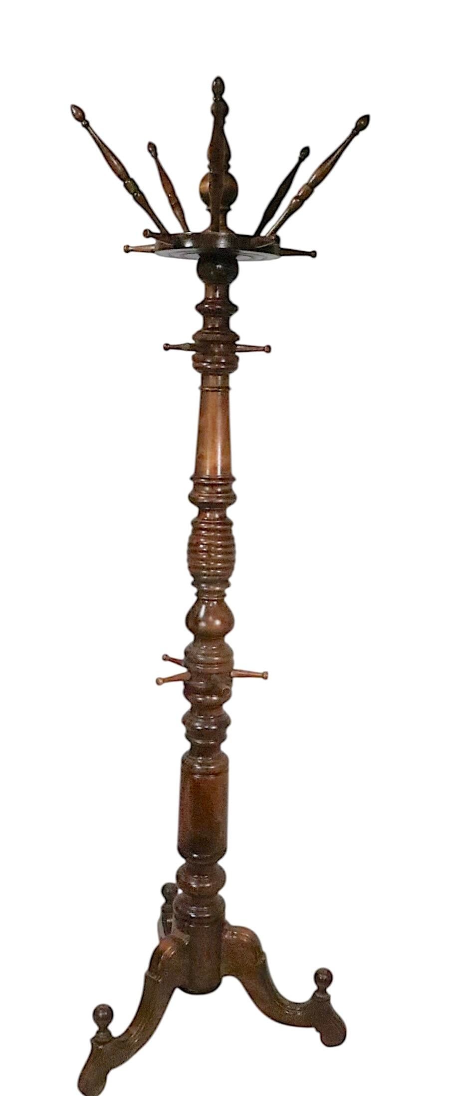 19th Century Victorian Walnut Coat Rack Coat Tree - 11