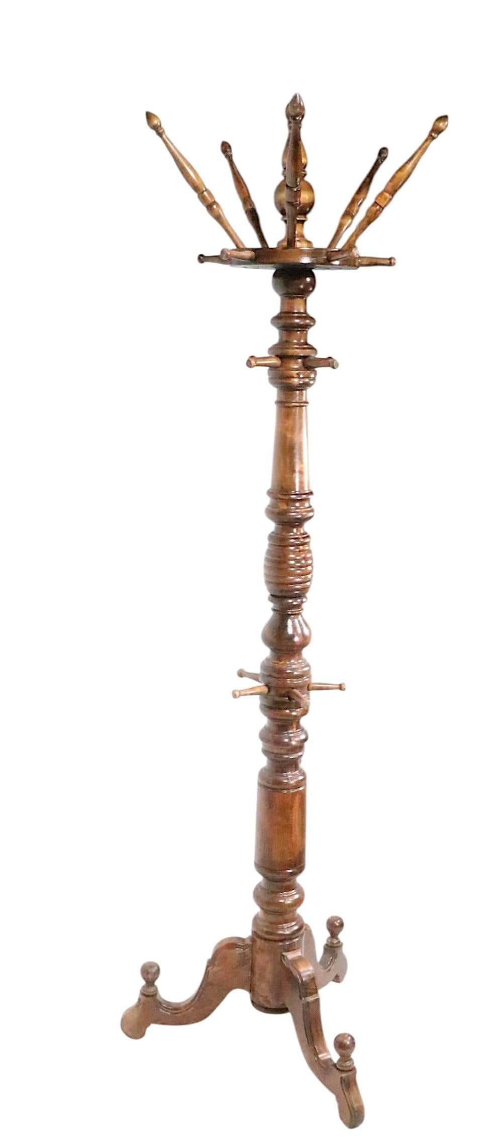 19th Century Victorian Walnut Coat Rack Coat Tree - 3