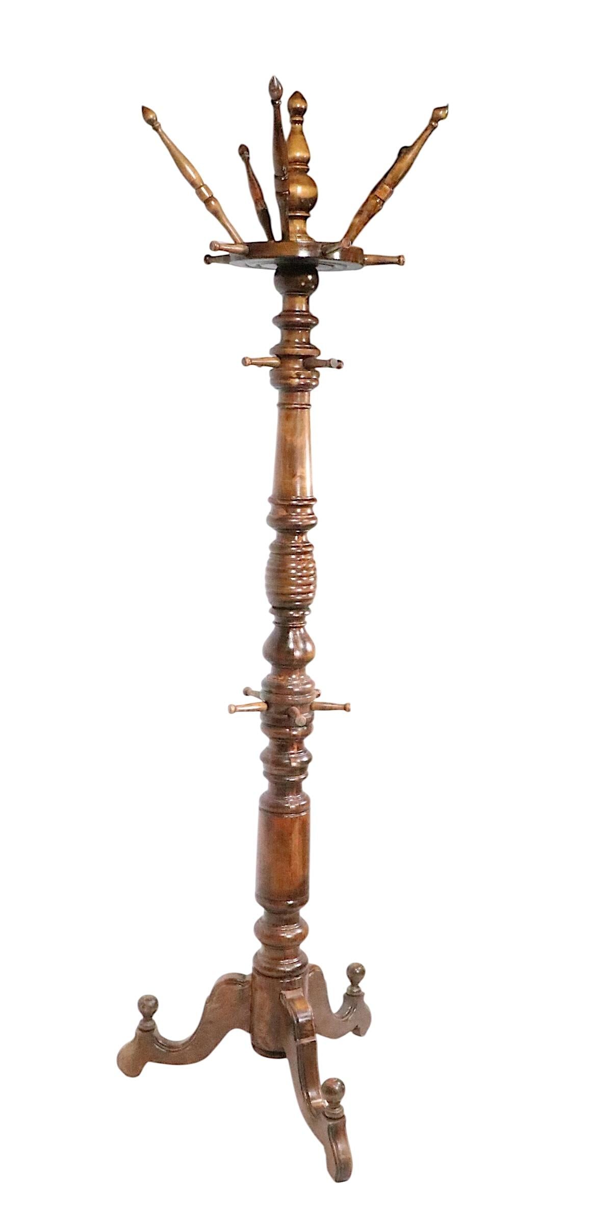 19th Century Victorian Walnut Coat Rack Coat Tree - 8