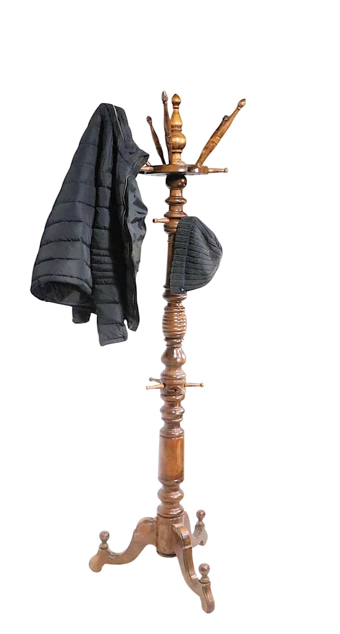 19th Century Victorian Walnut Coat Rack Coat Tree - 9