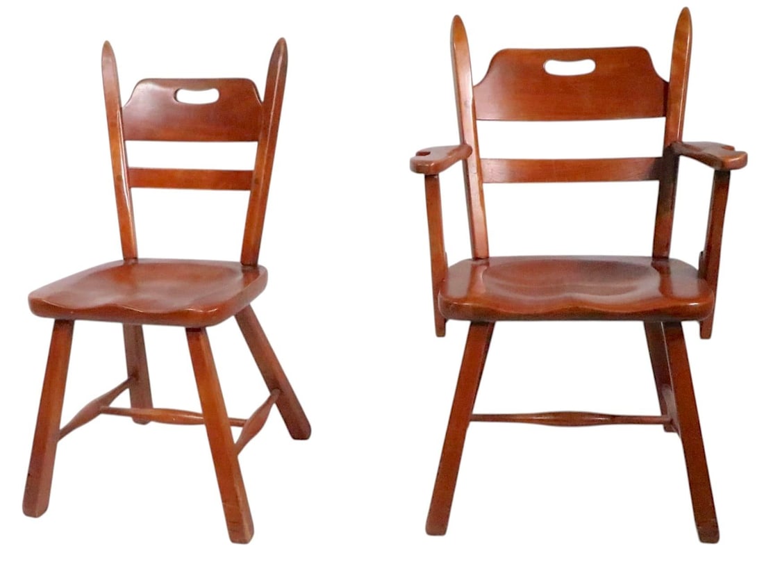 Set of Six Herman DeVries Cushman Colonial Dining Chairs With Early Metal Tag - 2
