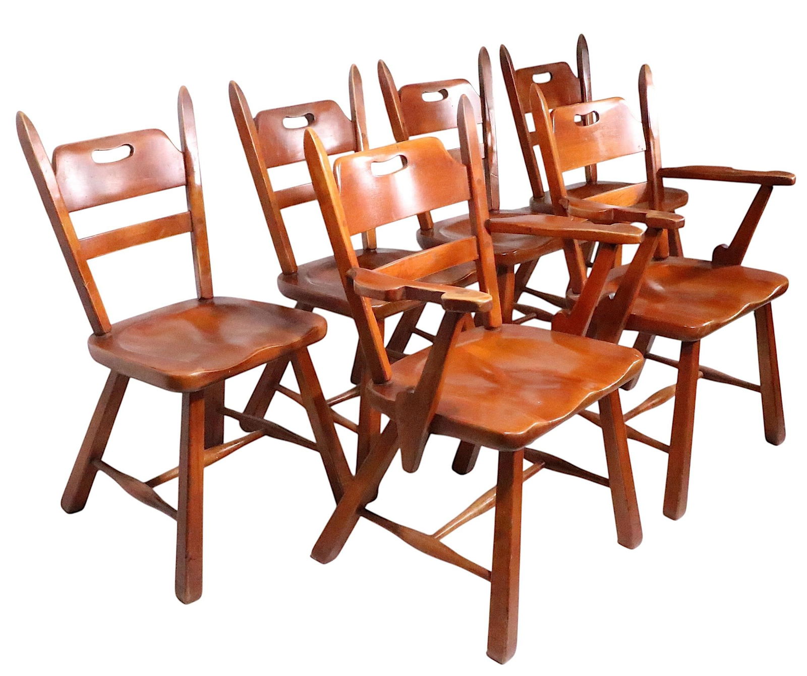 Set of Six Herman DeVries Cushman Colonial Dining Chairs With Early Metal Tag - 8