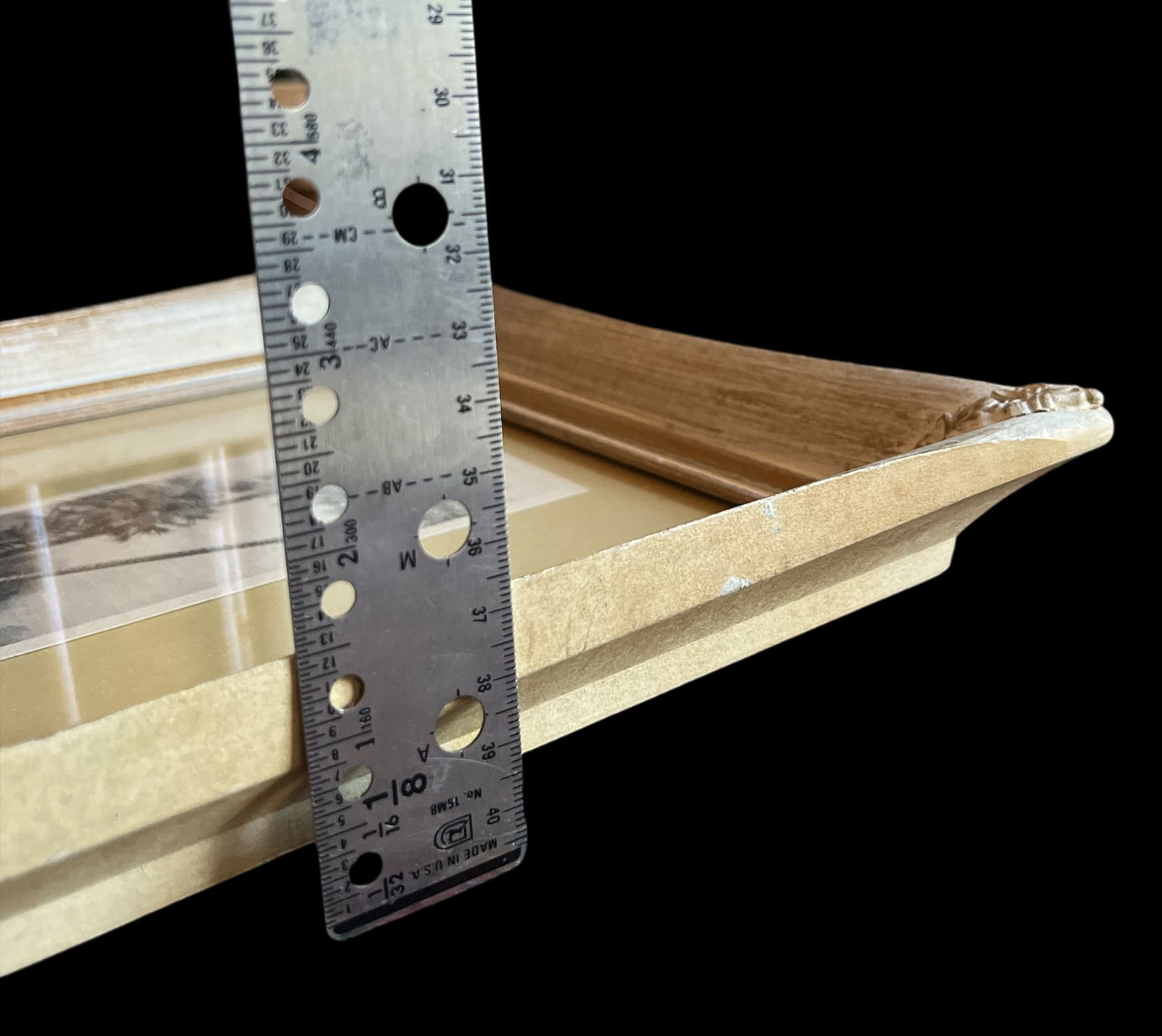 Pair of 1940s Old Florida Black & White Photographs in White Washed Pickled Gilt Frames and Ochre Ma - 10