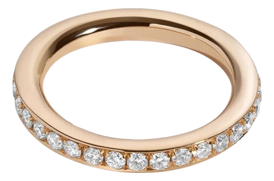 18 Karat Yellow Gold Pavé Diamond Eternity Wedding Band, Size 5.5: Diamond Eternity Band set in 18K Yellow gold. Pave set brilliant round diamonds are F-G VS2. Carat weight: .78 ct. Total ring weight: 3.30 grams. Ring size: 5.5. Please allow for 3-4 week lead time.