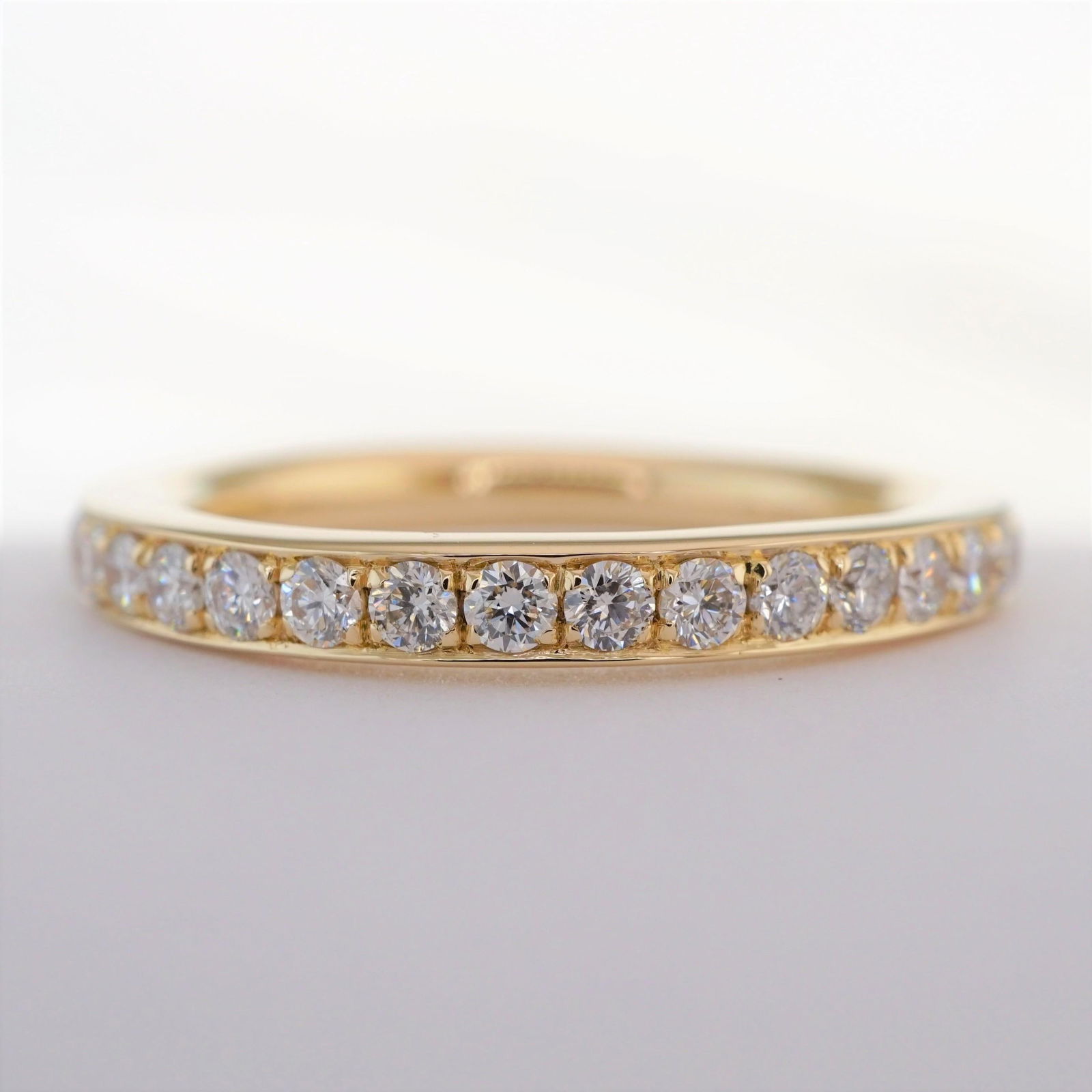 18 Karat Yellow Gold Pavé Diamond Eternity Wedding Band, Size 5.5 - 2