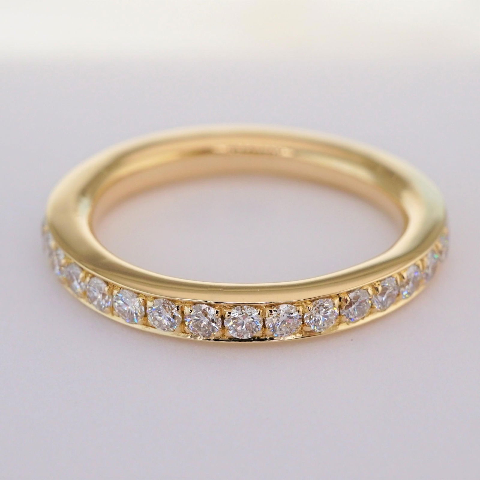 18 Karat Yellow Gold Pavé Diamond Eternity Wedding Band, Size 5.5 - 3