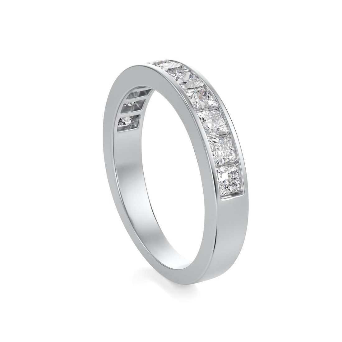 9 princess cut channel set band, Size 5 - 2