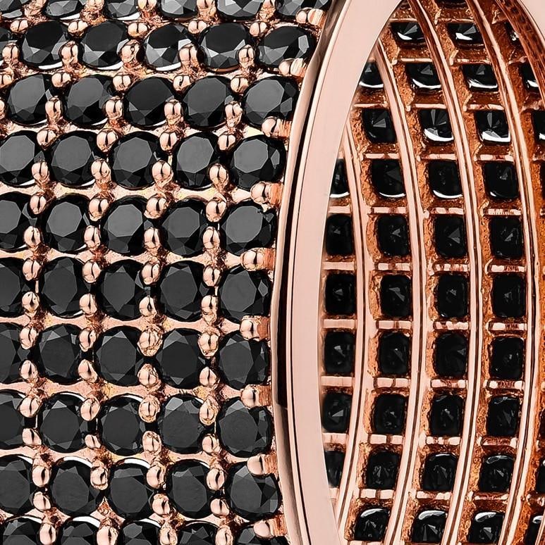 4.50 Carat Black Diamond Micro Pave Eternity Band in 14 Karat Rose Gold - 2