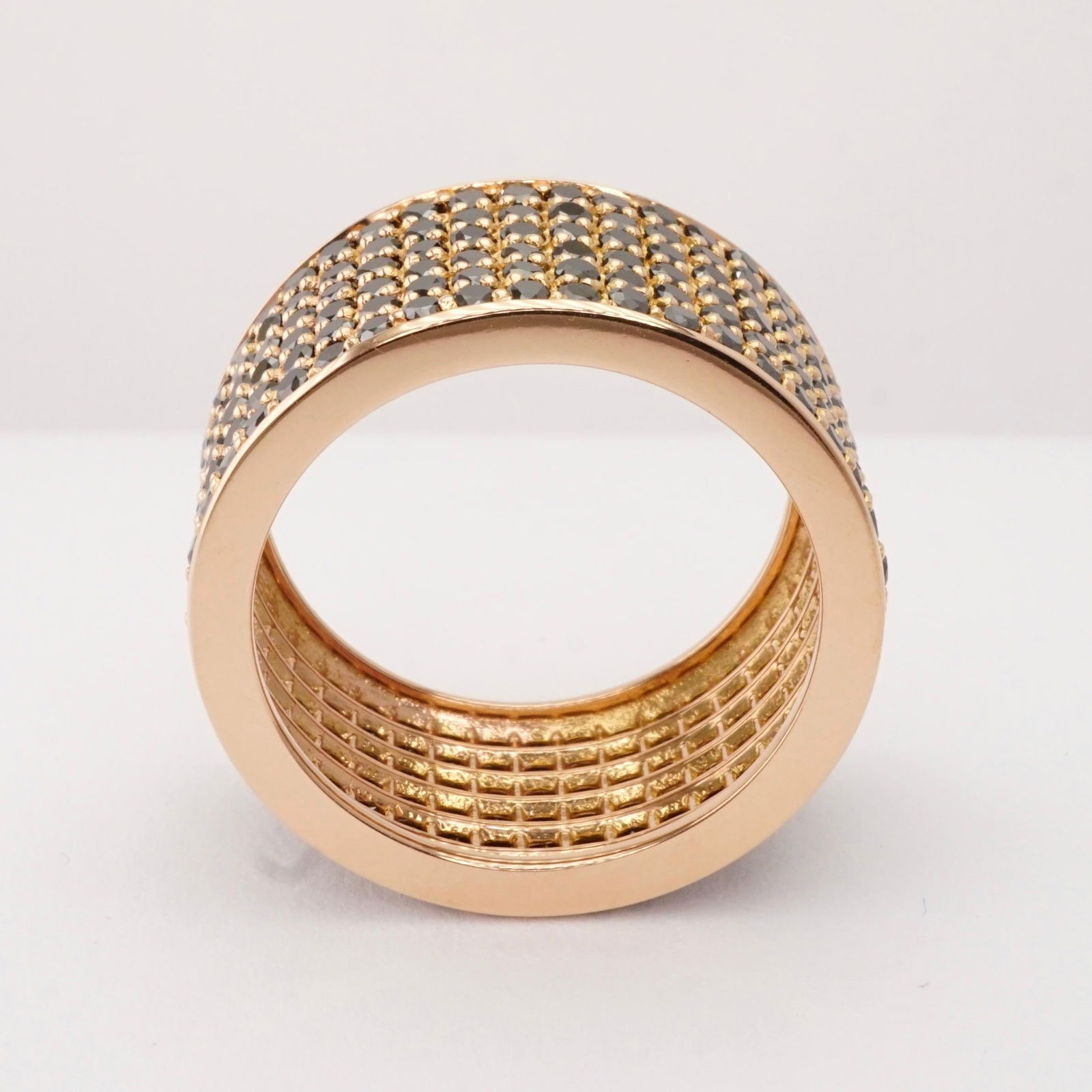 4.50 Carat Black Diamond Micro Pave Eternity Band in 14 Karat Rose Gold - 7