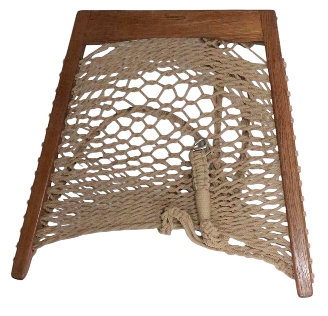 Oak and Rope Hanging Chair by Twin Oaks Hammocks - 10