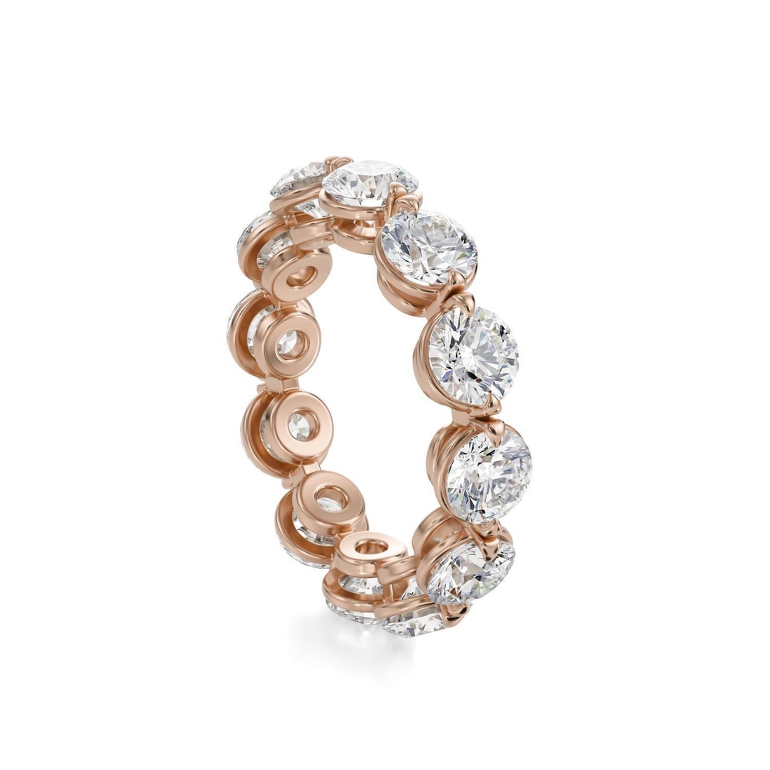 4.00 Carat Brilliant Round Eternity Band in 14K Rose Gold - 2