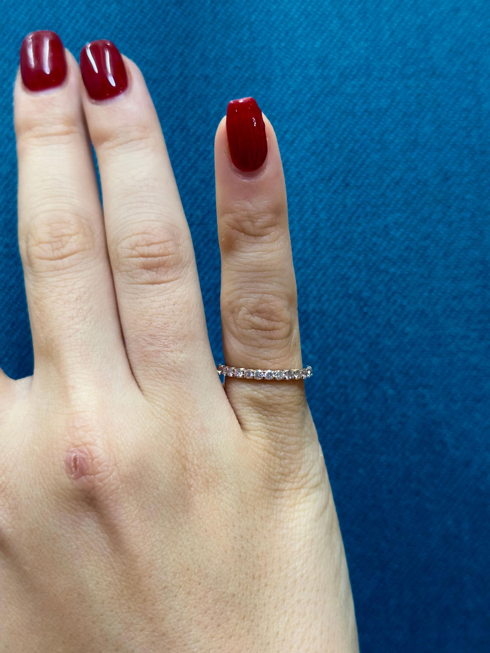 Micro-Pave Pink Diamond 1.50 Carat Eternity Wedding Band in 18K Rose Gold - 2