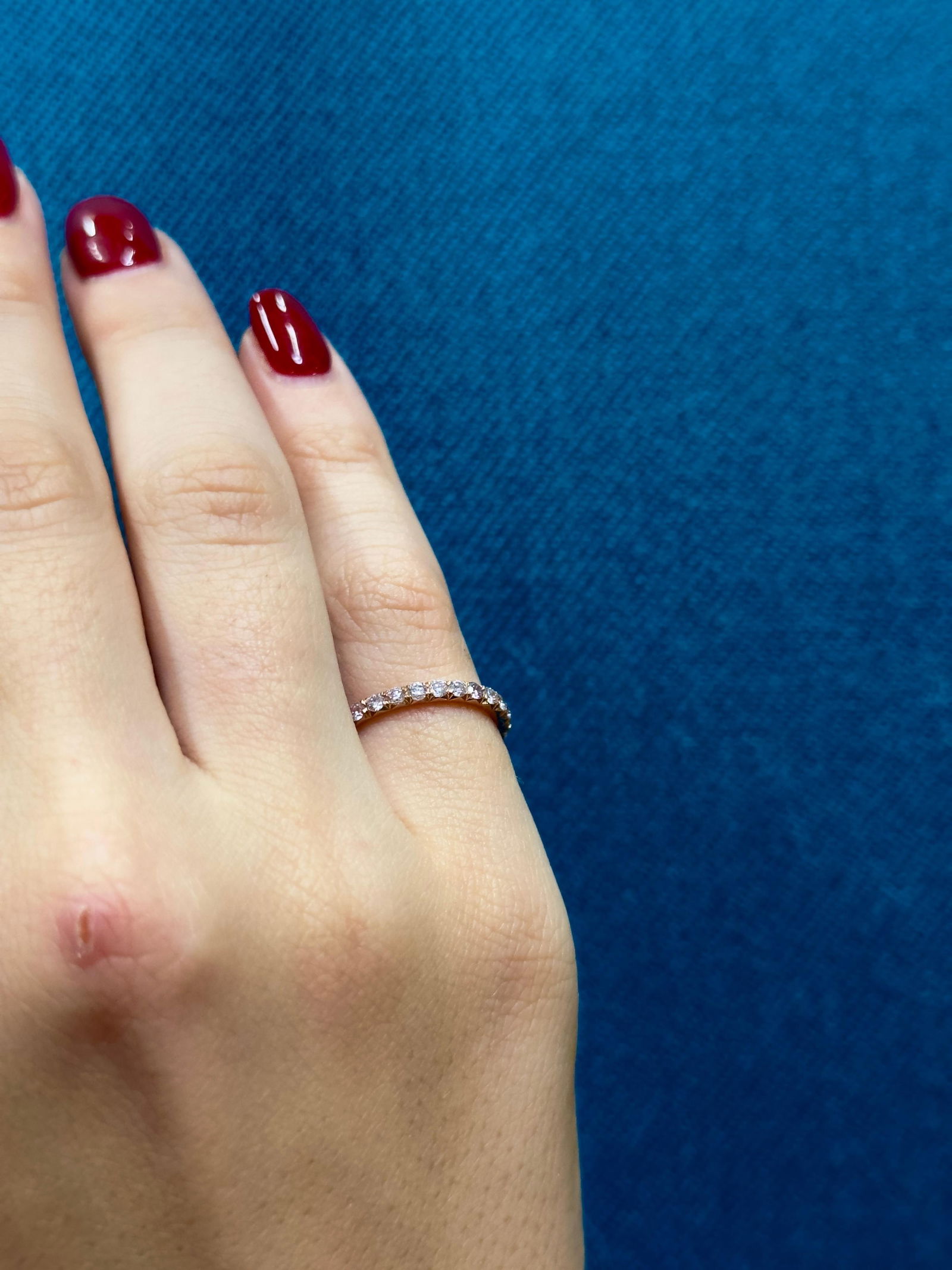 Micro-Pave Pink Diamond 1.50 Carat Eternity Wedding Band in 18K Rose Gold - 3