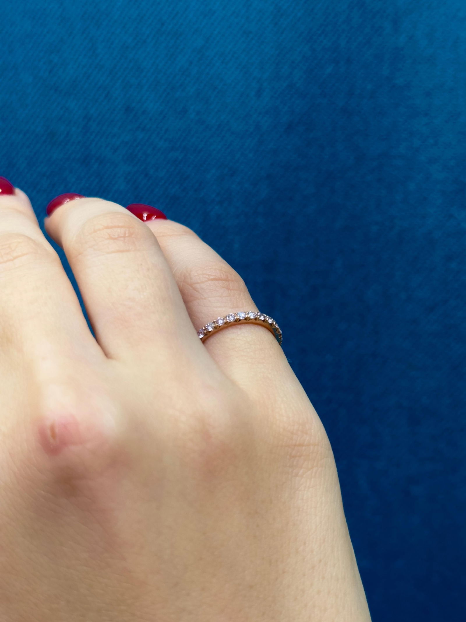 Micro-Pave Pink Diamond 1.50 Carat Eternity Wedding Band in 18K Rose Gold - 4