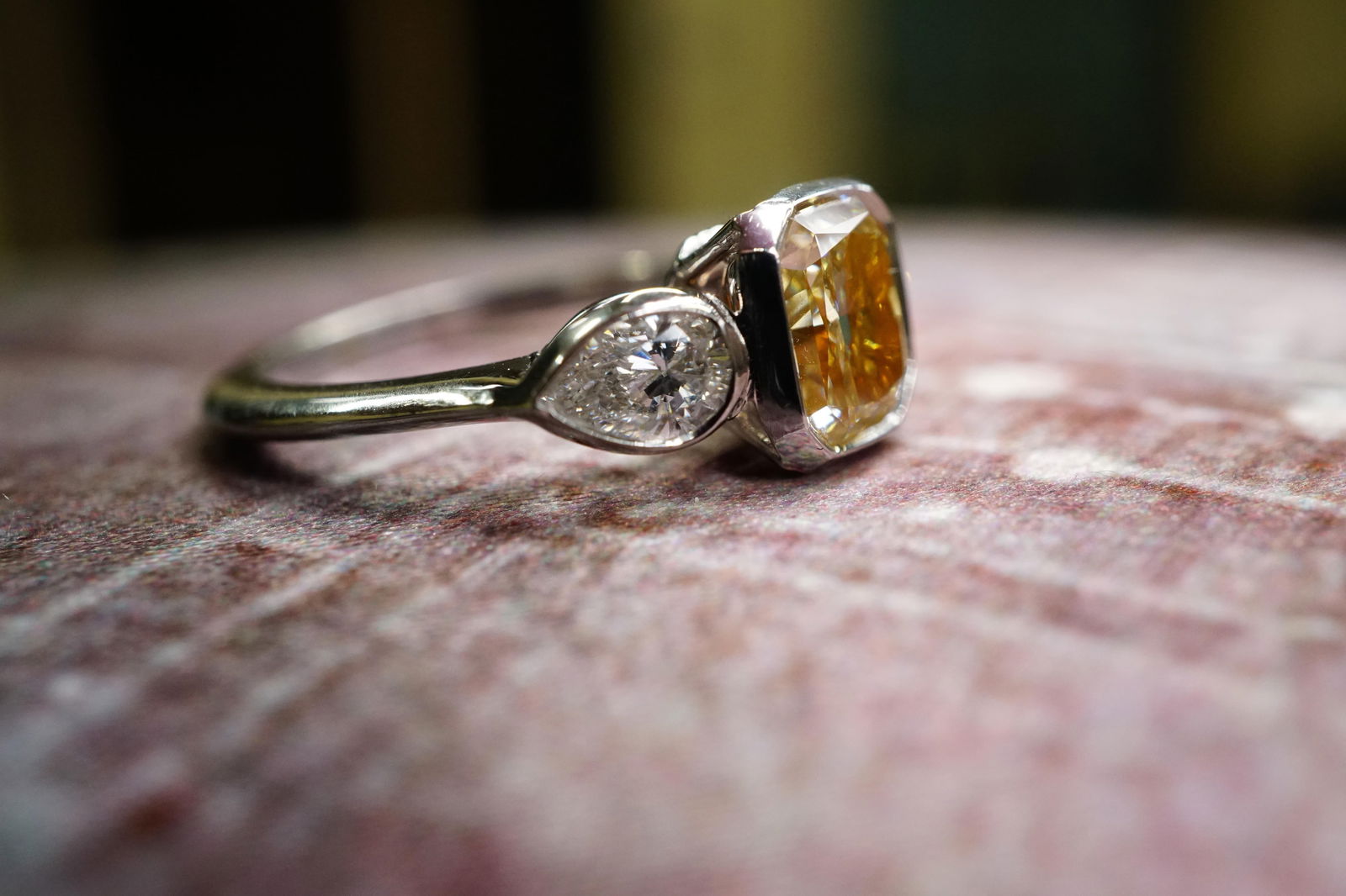 GIA Certified 1.63 Ct Radiant Fancy Light Yellow Diamond Engagement Ring - 6