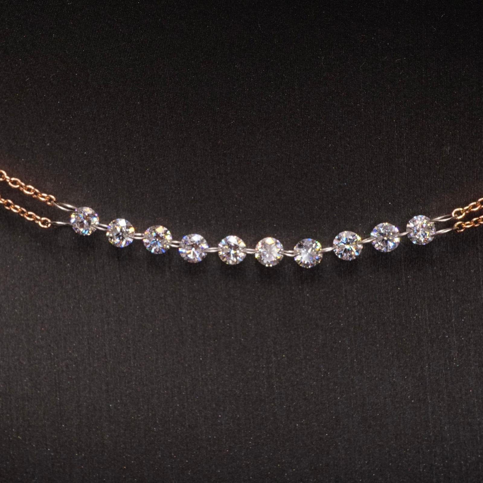 1.00Carat Diamond Necklace Chain Choker - 4