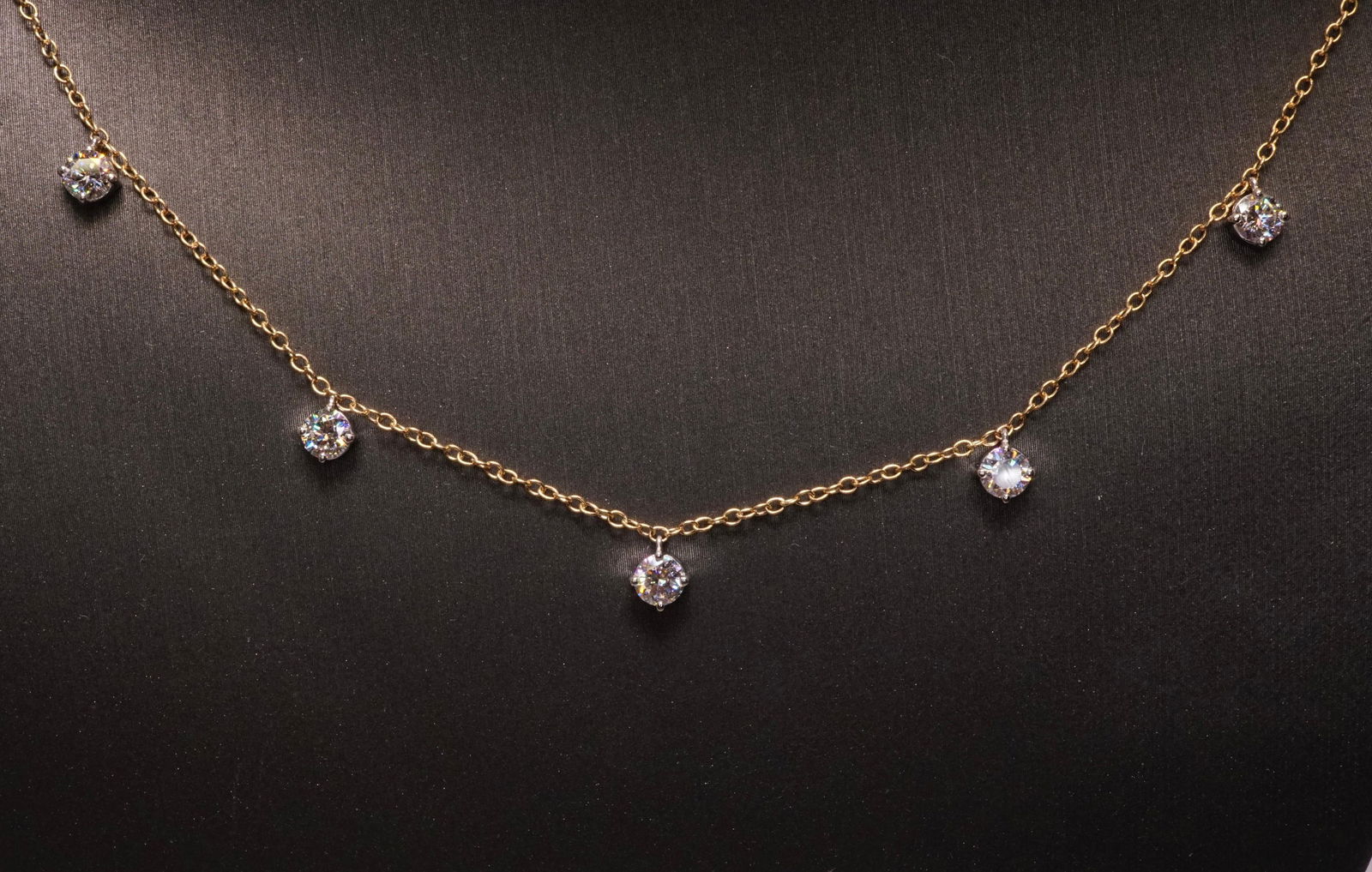 1.25 Carat Brilliant Round Diamond Chain Necklace - 2