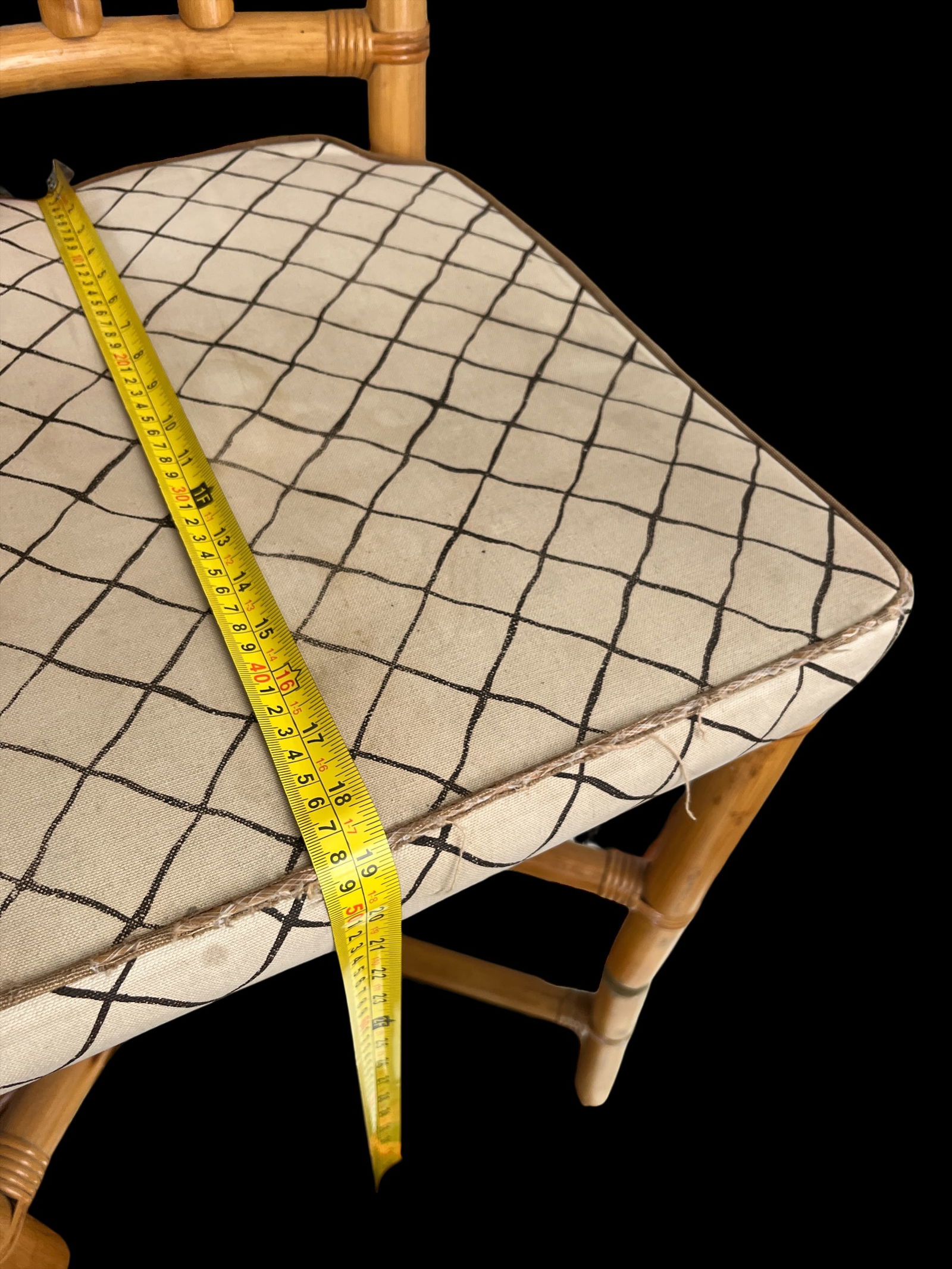 1970s Chinese Chippendale Bamboo Side Chair With Cushioned Seat - 9