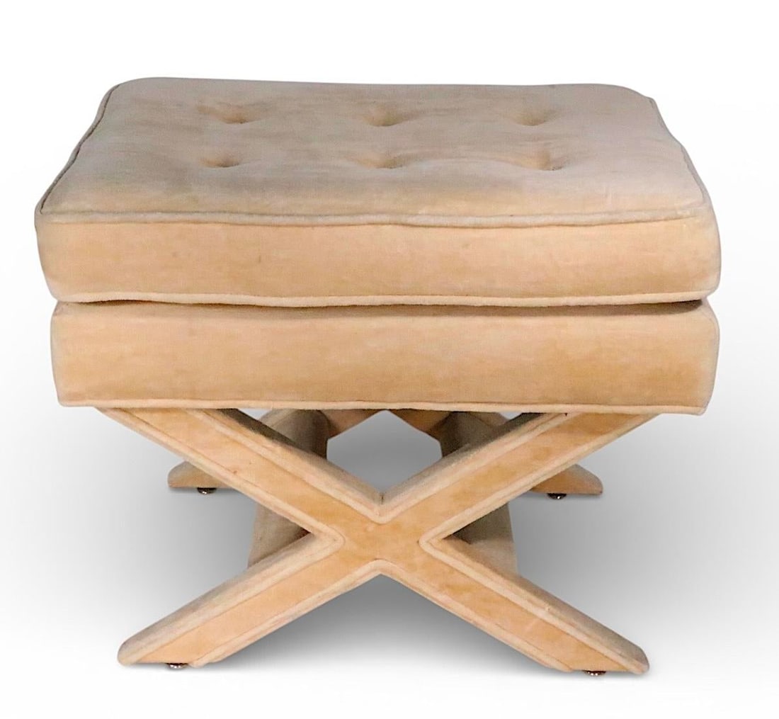 Mid 20th Century Hollywood Regency Stool Upholstered Ottoman - 12